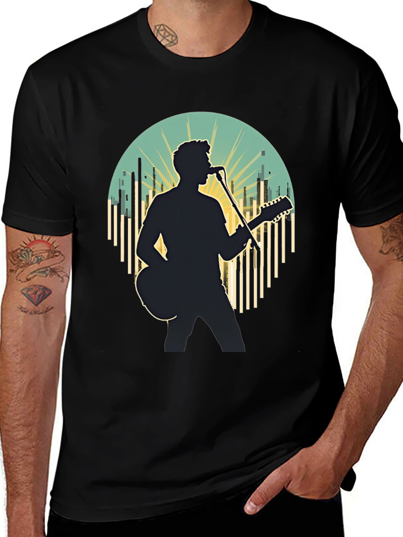 Singer Silhouette Graphic Tee - Music Lover Shirt