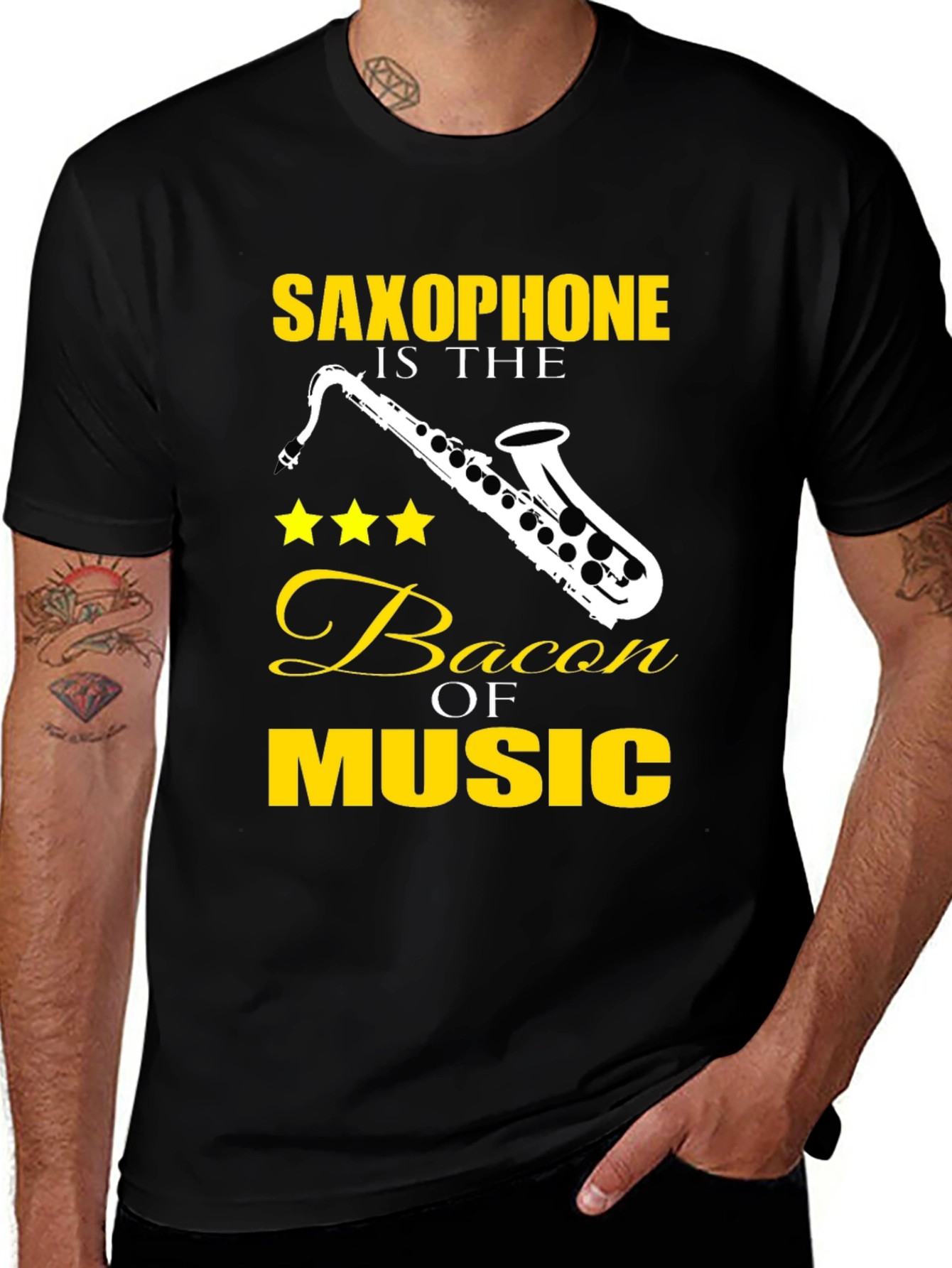 Variant 30 of Saxophone is the Bacon of Music T-Shirt
