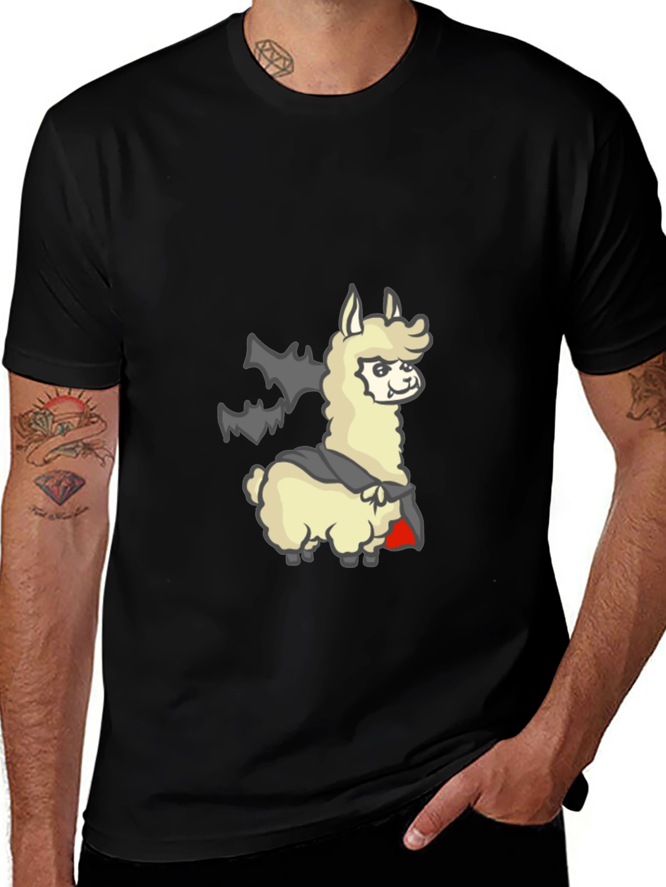 Variant 17 of Llama Vampire Graphic Tee