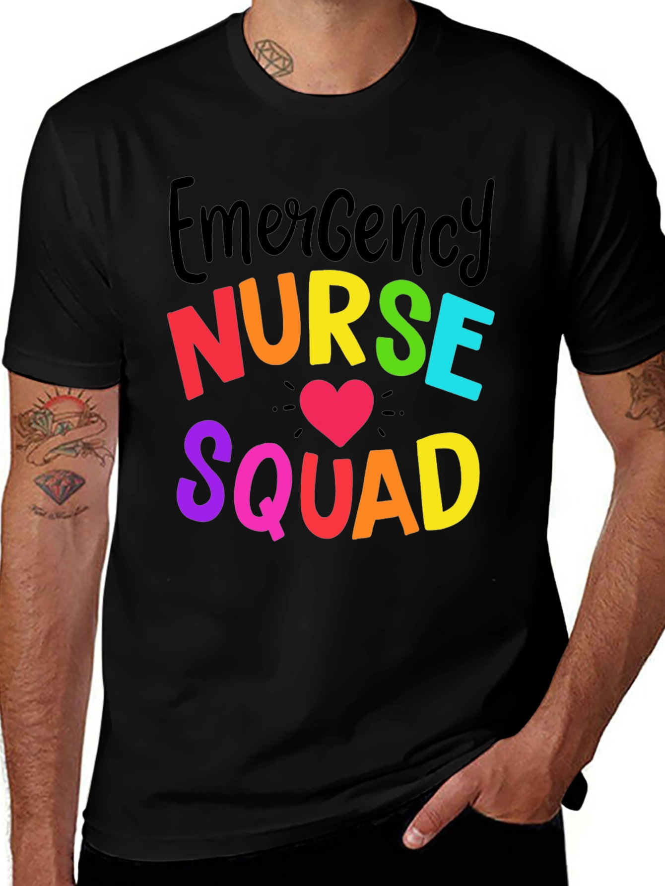Variant 9 of Emergency Nurse Squad Tee - Rainbow Graphic