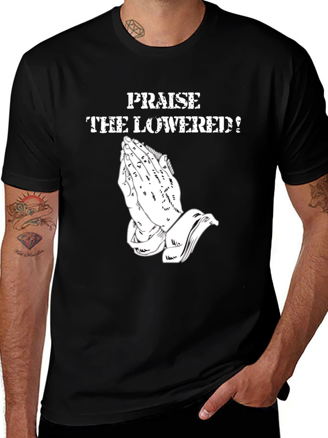 Variant 10 of Praise the Lowered! Graphic Tee - Black Cotton Comfort