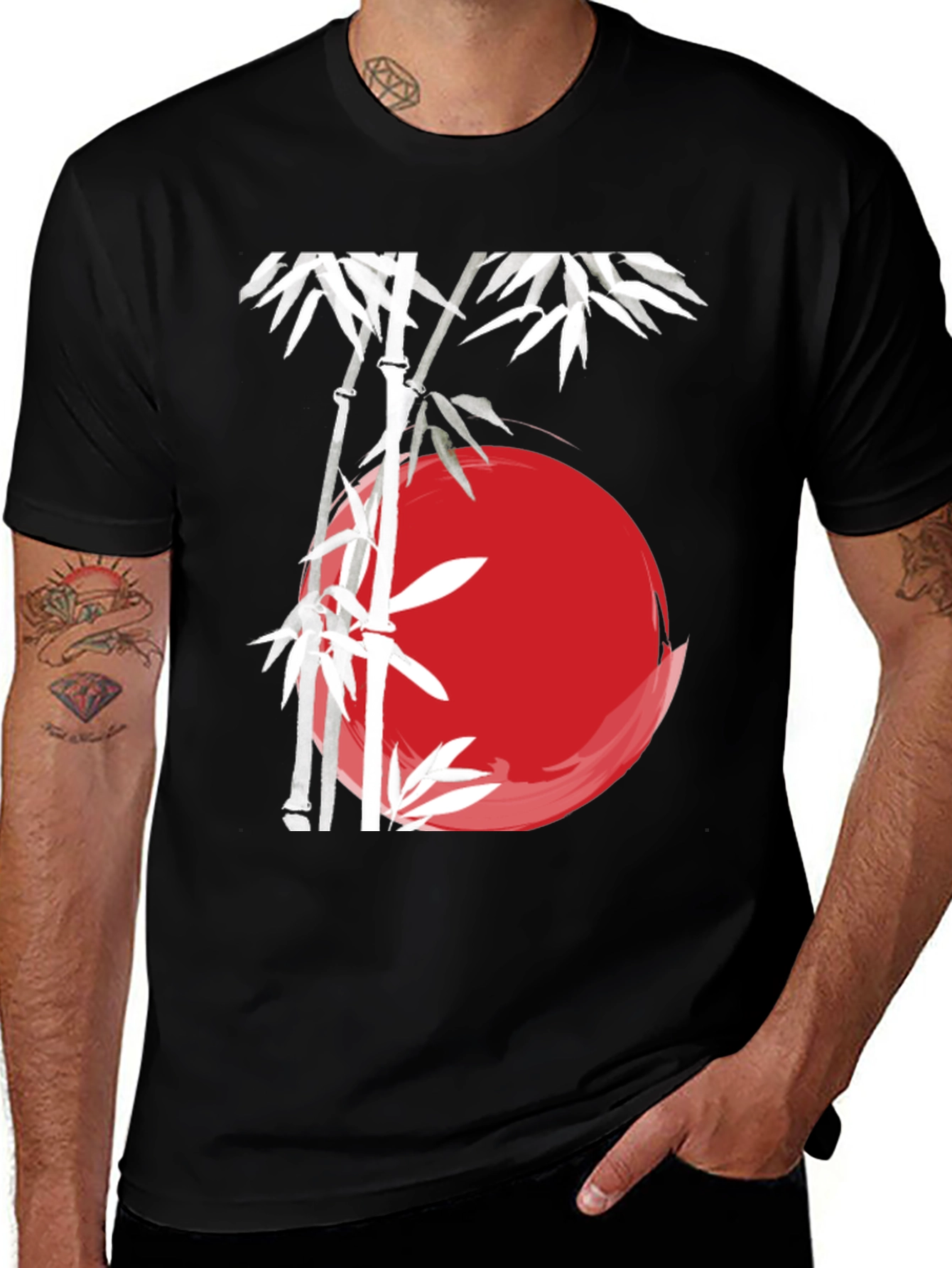 Variant 24 of Bamboo & Sunset Graphic Tee - Stylish Comfort