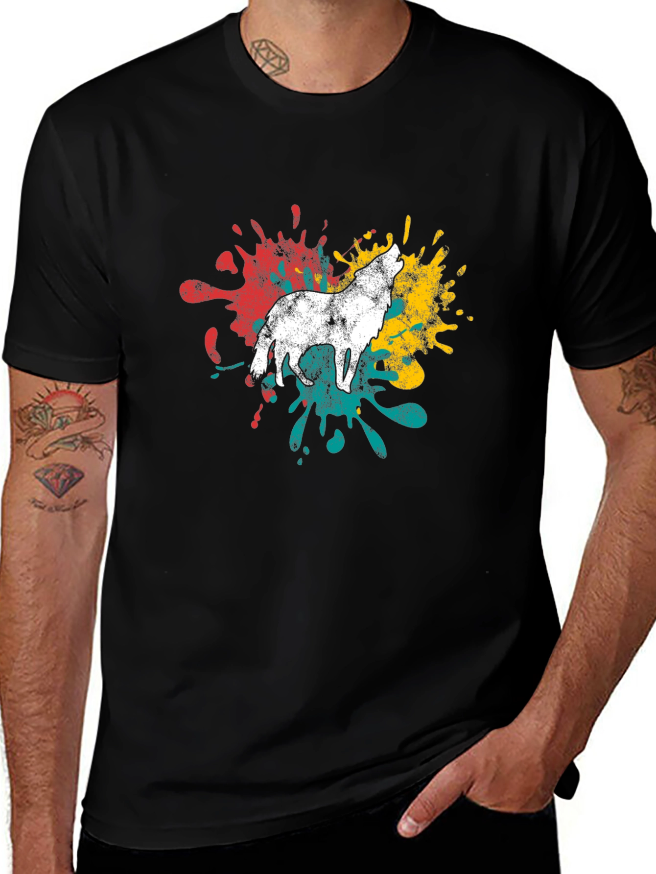 Variant 12 of Wolf Splash T-Shirt - Men's Graphic Tee
