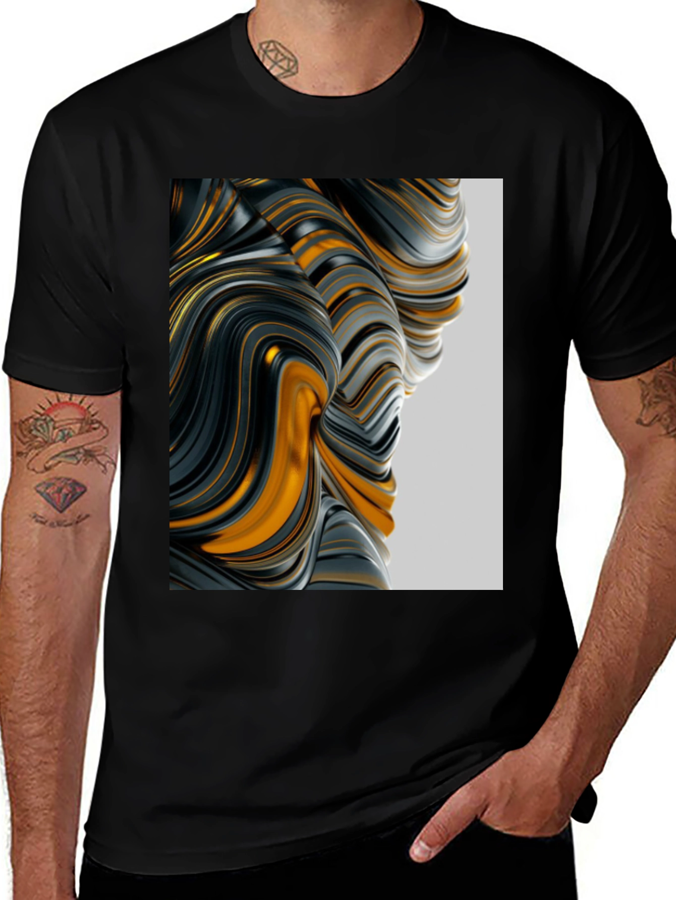 Variant 15 of Abstract Swirl Graphic Tee - Modern Art Shirt
