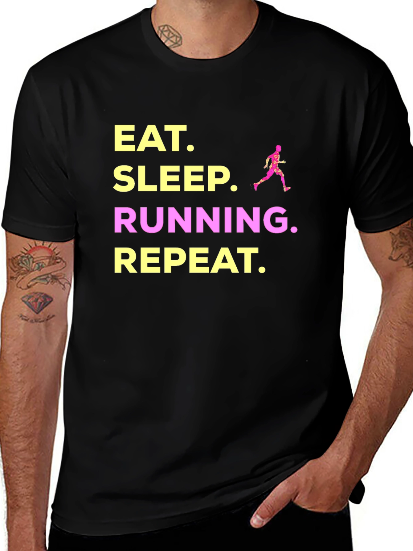Variant 15 of Eat Sleep Running Repeat Black T-Shirt