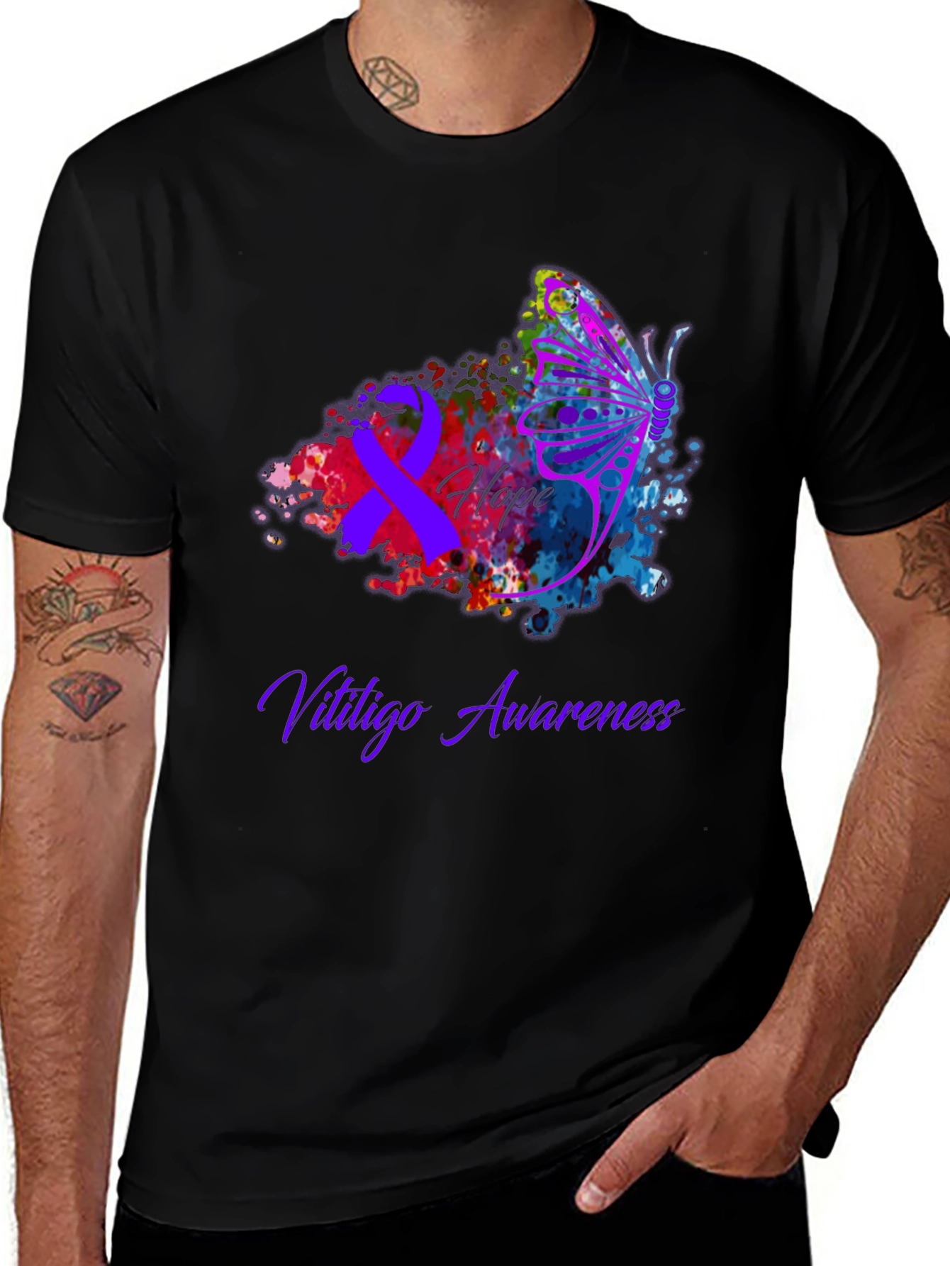 Vitiligo Awareness Butterfly T-Shirt