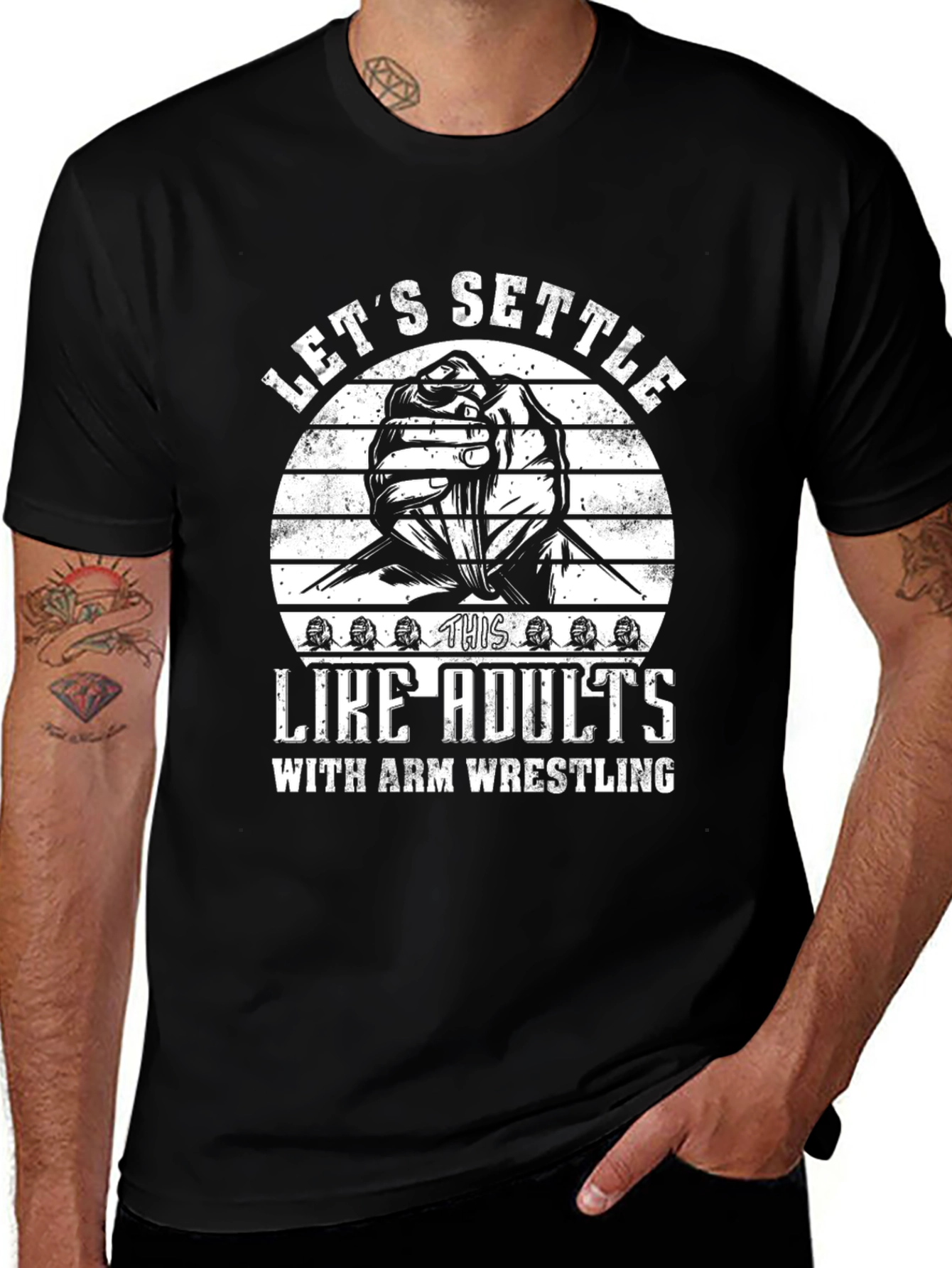 Variant 22 of Let's Settle Like Adults Arm Wrestling T-Shirt