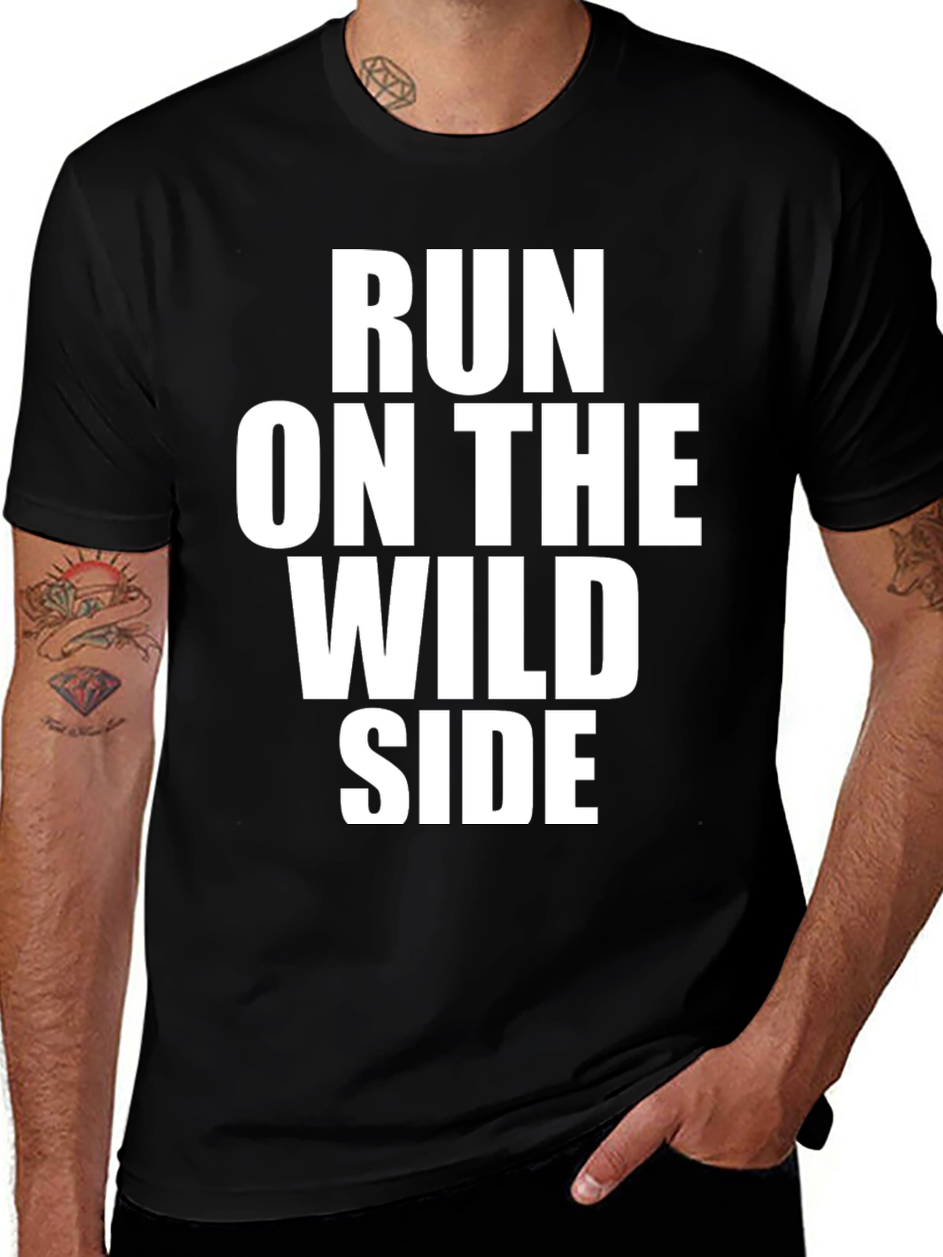 Variant 17 of Run on the Wild Side Black Graphic T-Shirt