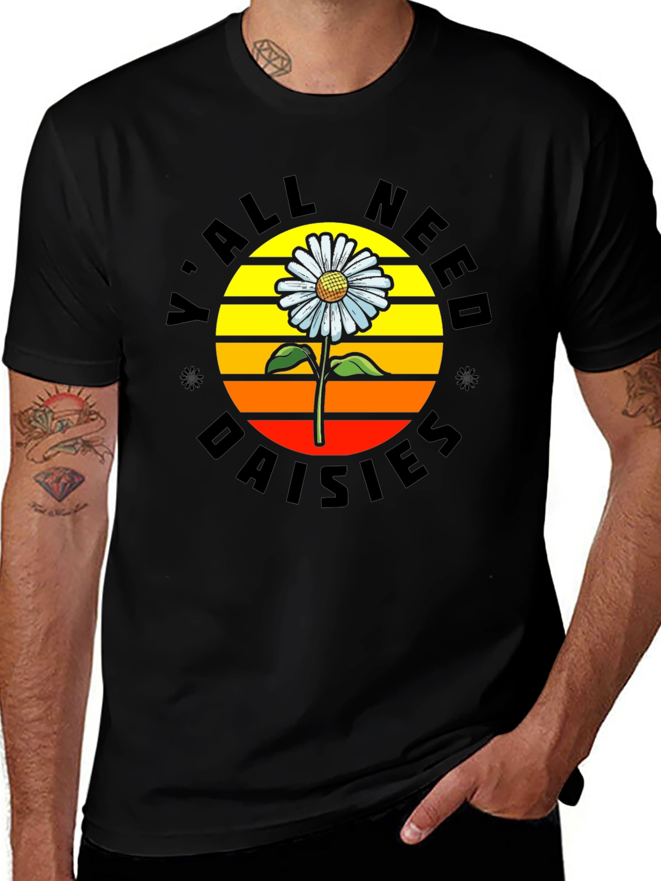 Variant 21 of Y'all Need Daisies Graphic Tee - Retro Style