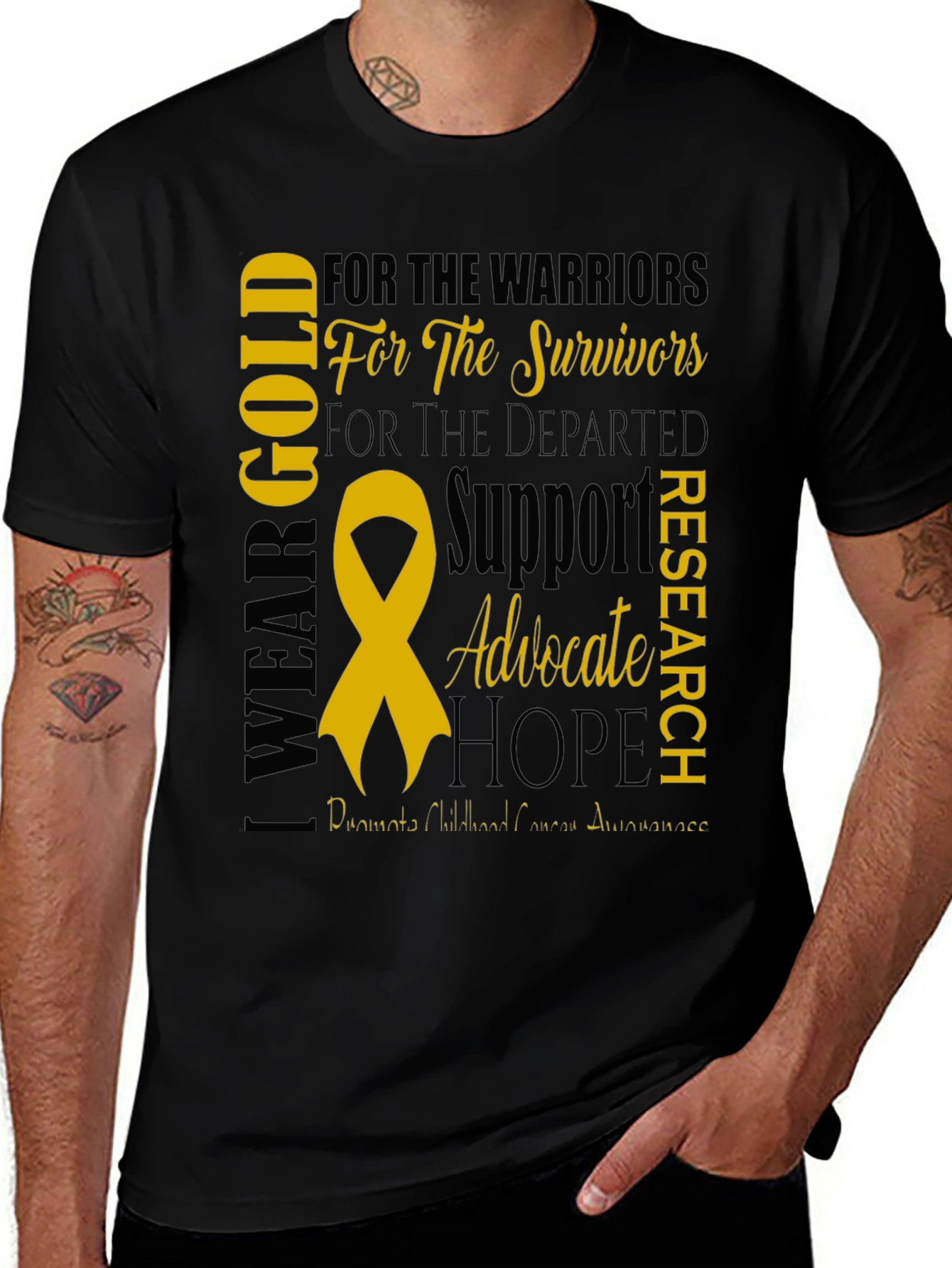 Childhood Cancer Awareness Gold Ribbon T-Shirt
