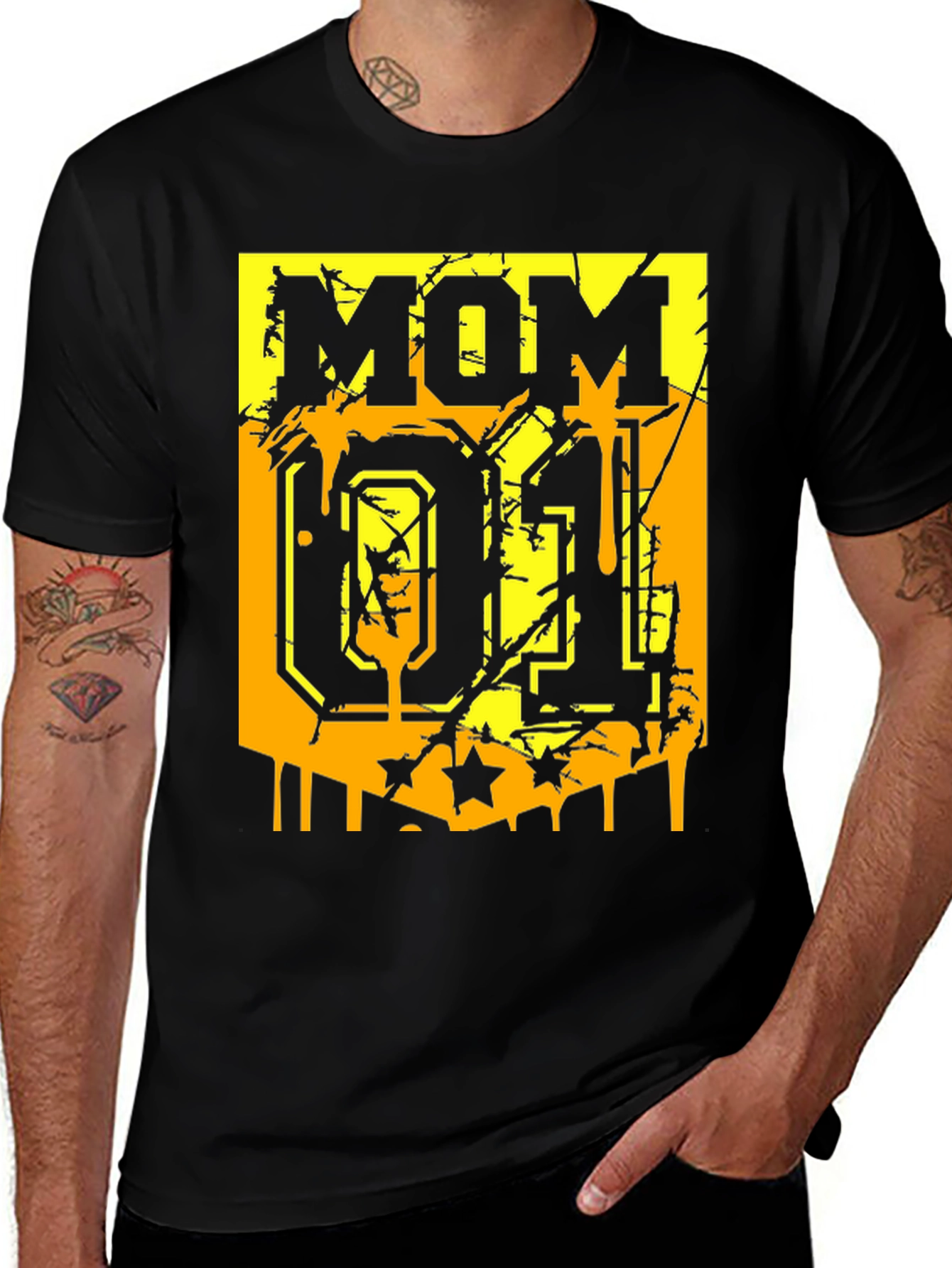 Variant 6 of Mom 01 Graphic Print Black T-Shirt