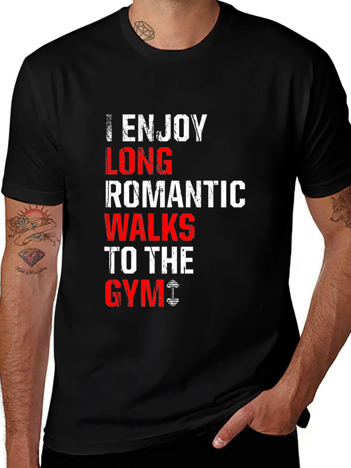 Variant 7 of Funny Gym T-Shirt: Long Romantic Walks