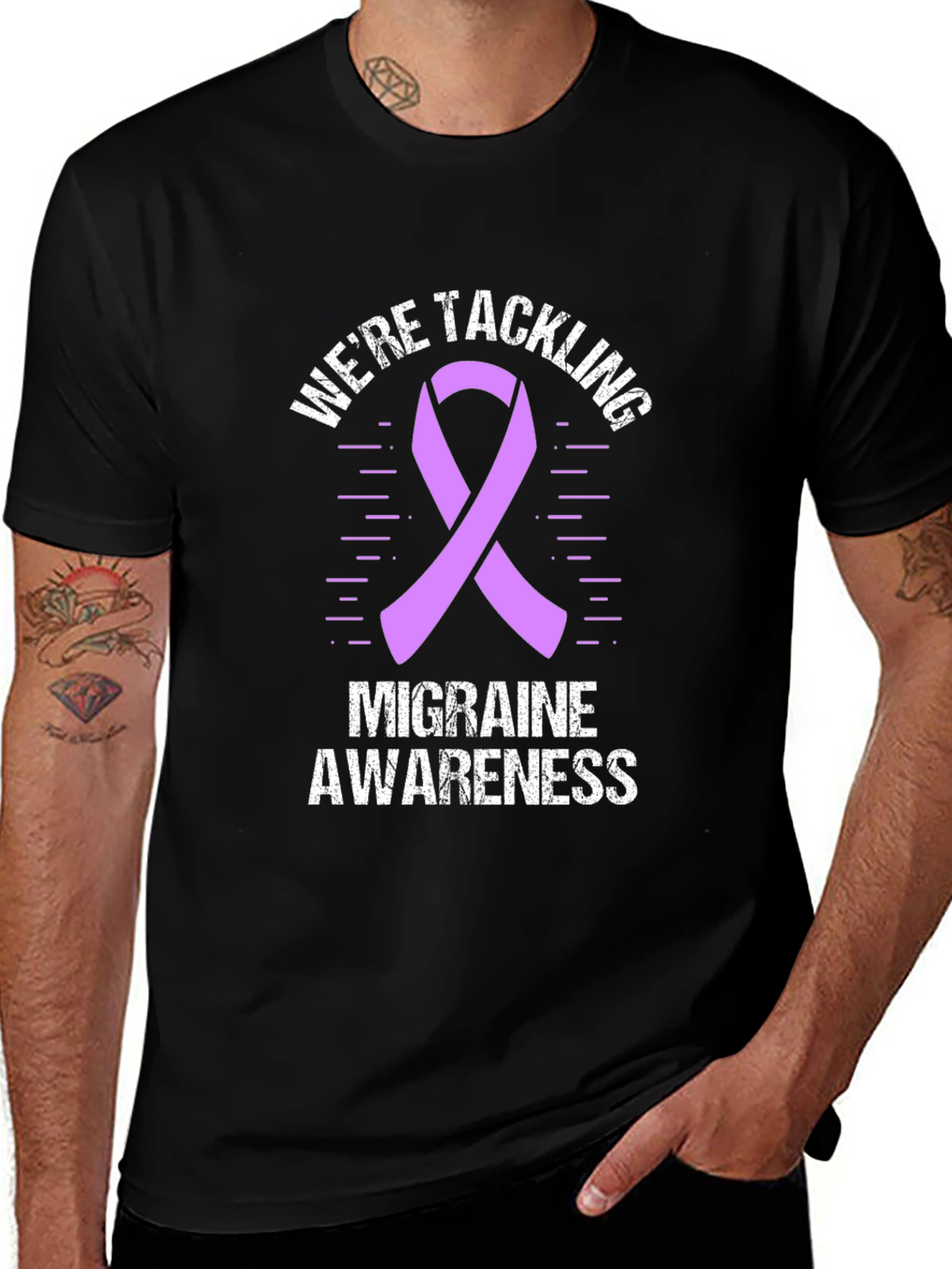 Variant 5 of Migraine Awareness T-Shirt - We're Tackling It!