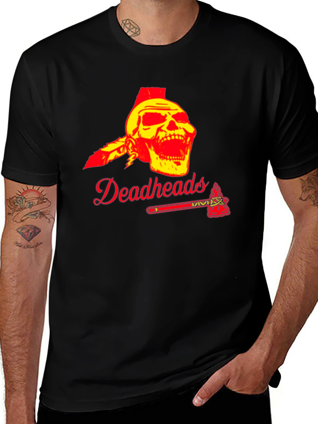 Variant 6 of Deadheads Skull Graphic Tee - Black Cotton T-Shirt