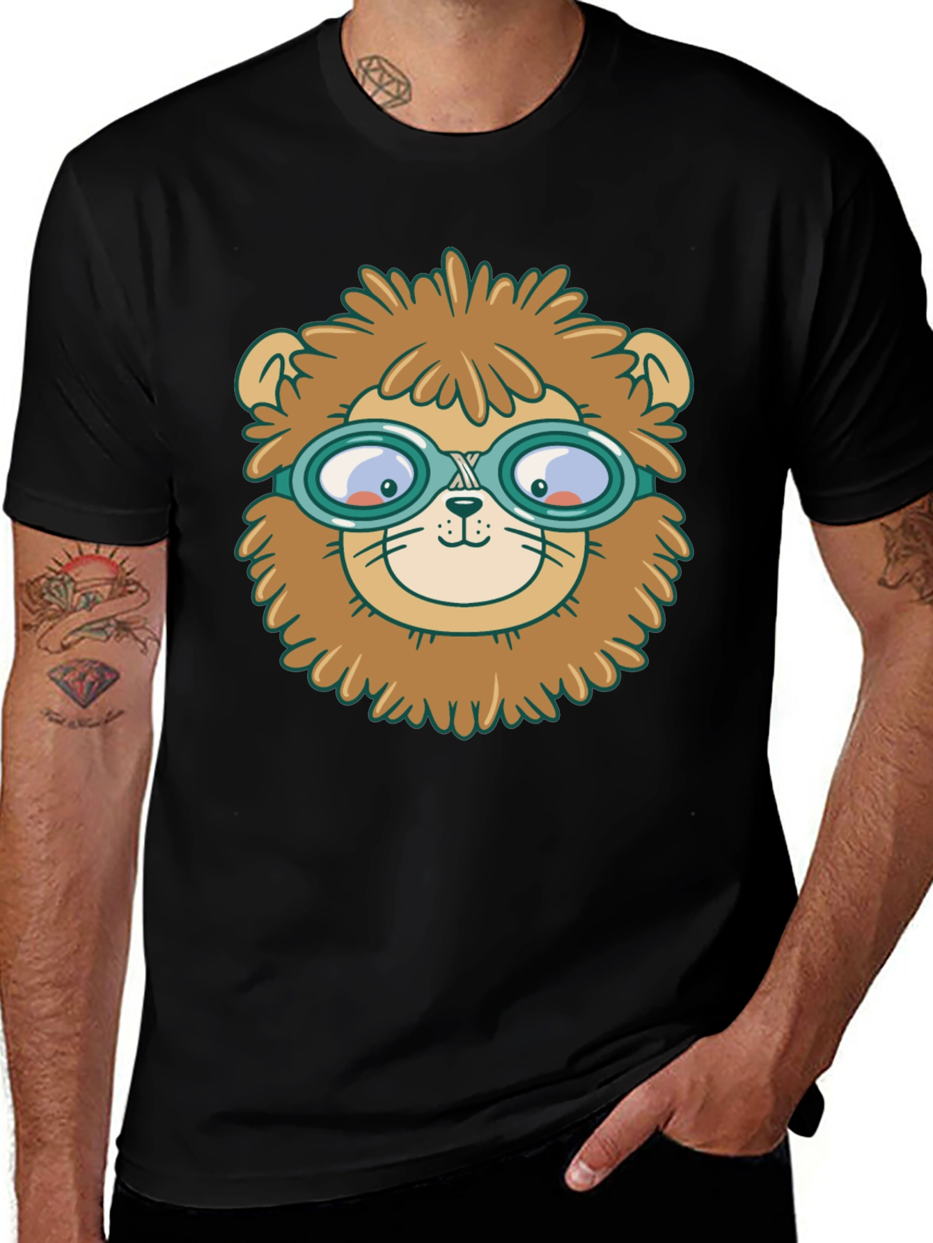 Variant 16 of Lion Pilot T-Shirt - Whimsical Graphic Tee