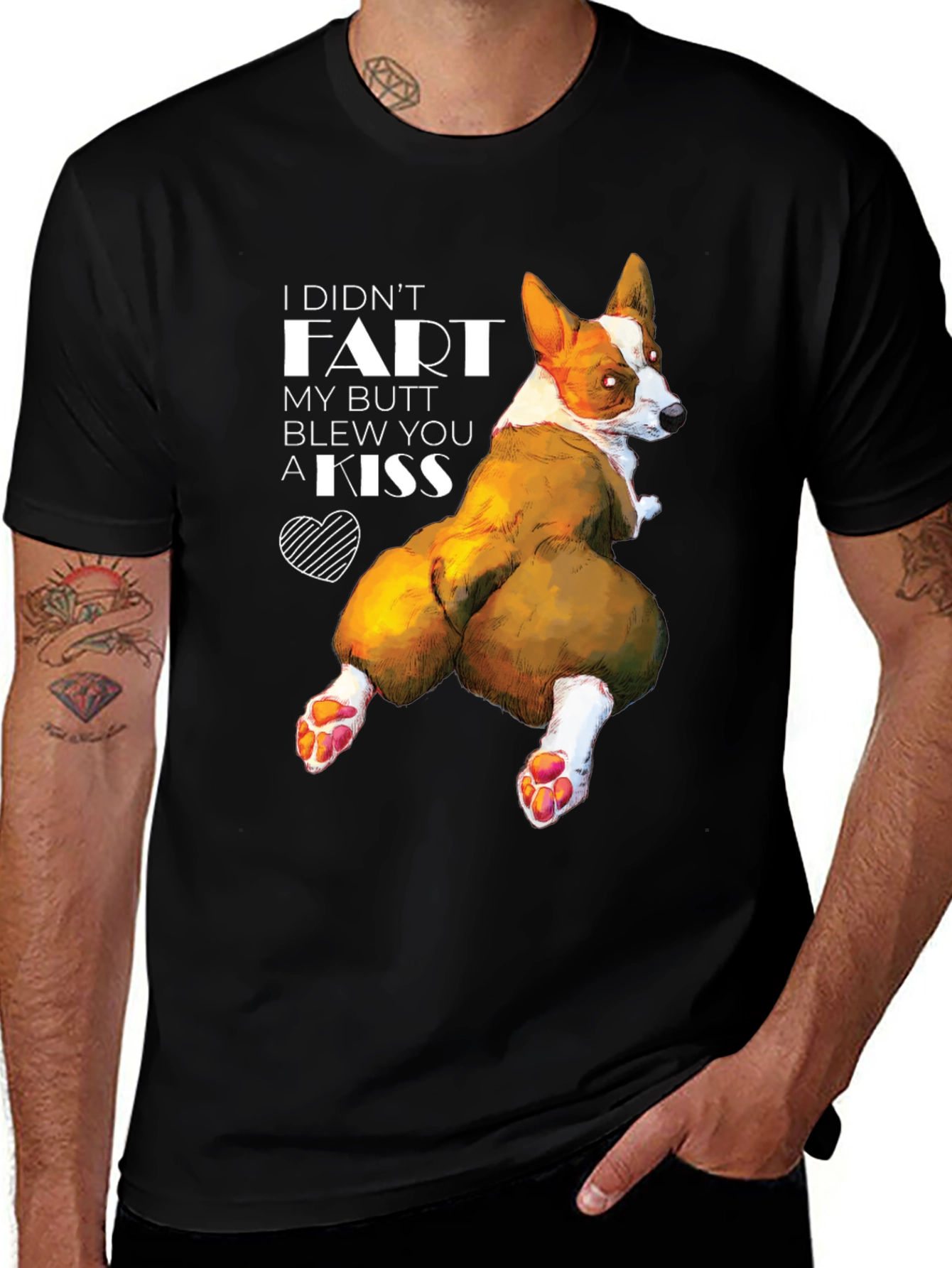 Variant 14 of Funny Corgi Butt Kiss T-Shirt - Novelty Dog Lover Tee