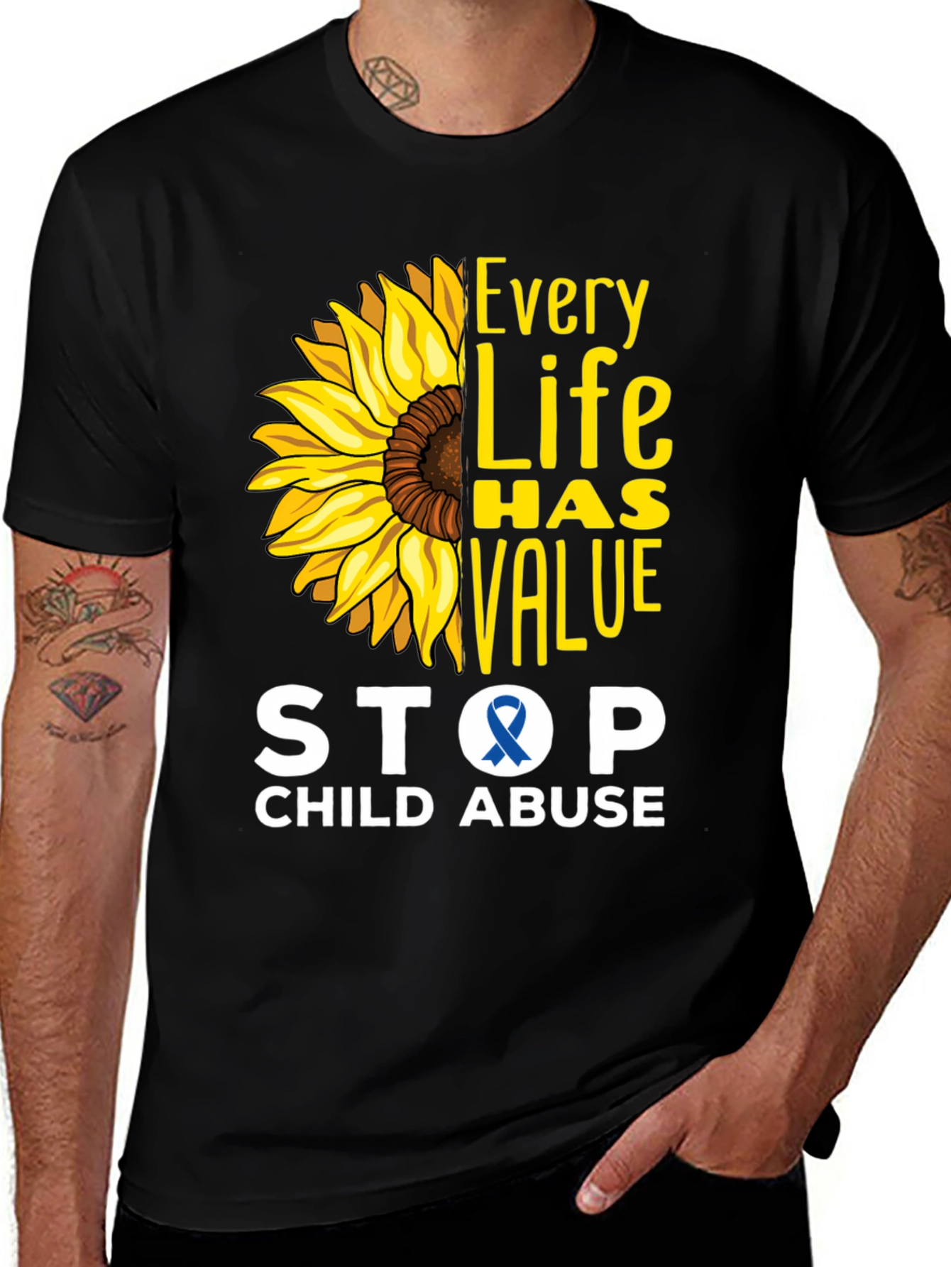 Variant 8 of Every Life Has Value Child Abuse Awareness Tee