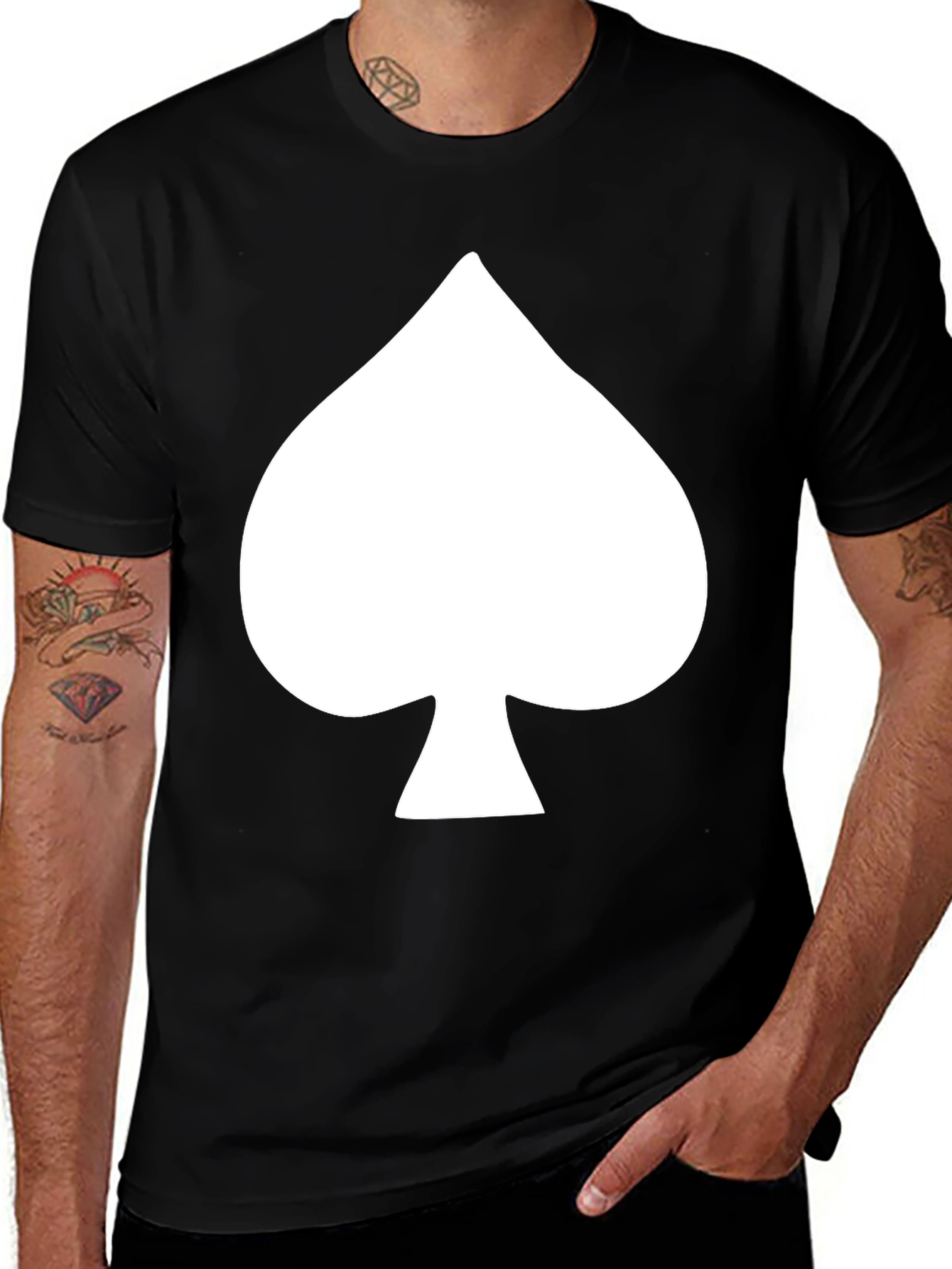 Variant 26 of Spade Graphic Tee - Cool Black Cotton T-Shirt