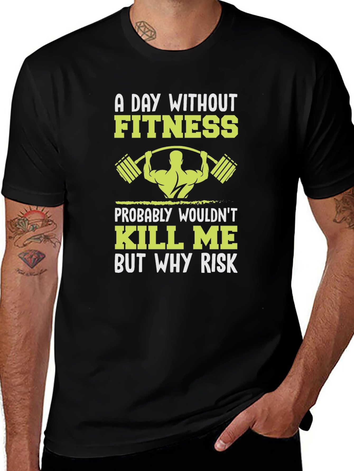 Variant 8 of Fitness Graphic T-Shirt: Why Risk Skipping a Workout?
