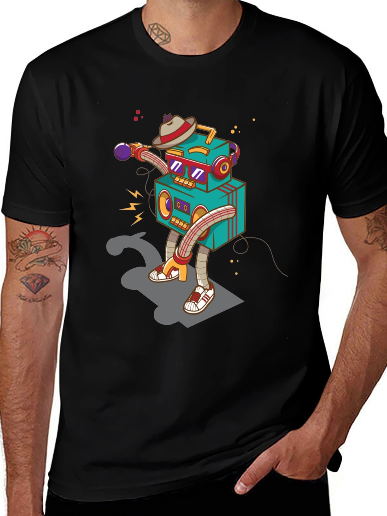 Variant 18 of Robot DJ Graphic T-Shirt - Cool Design