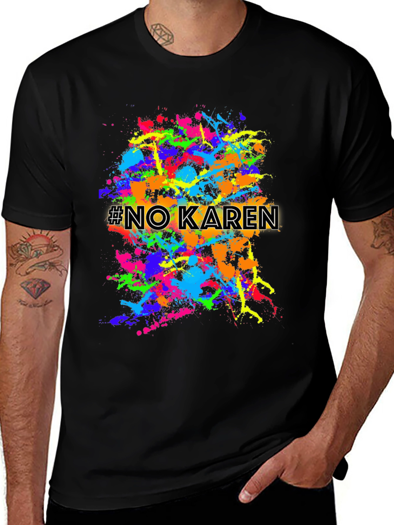 Variant 14 of No Karen Splatter T-Shirt - Unisex Graphic Tee