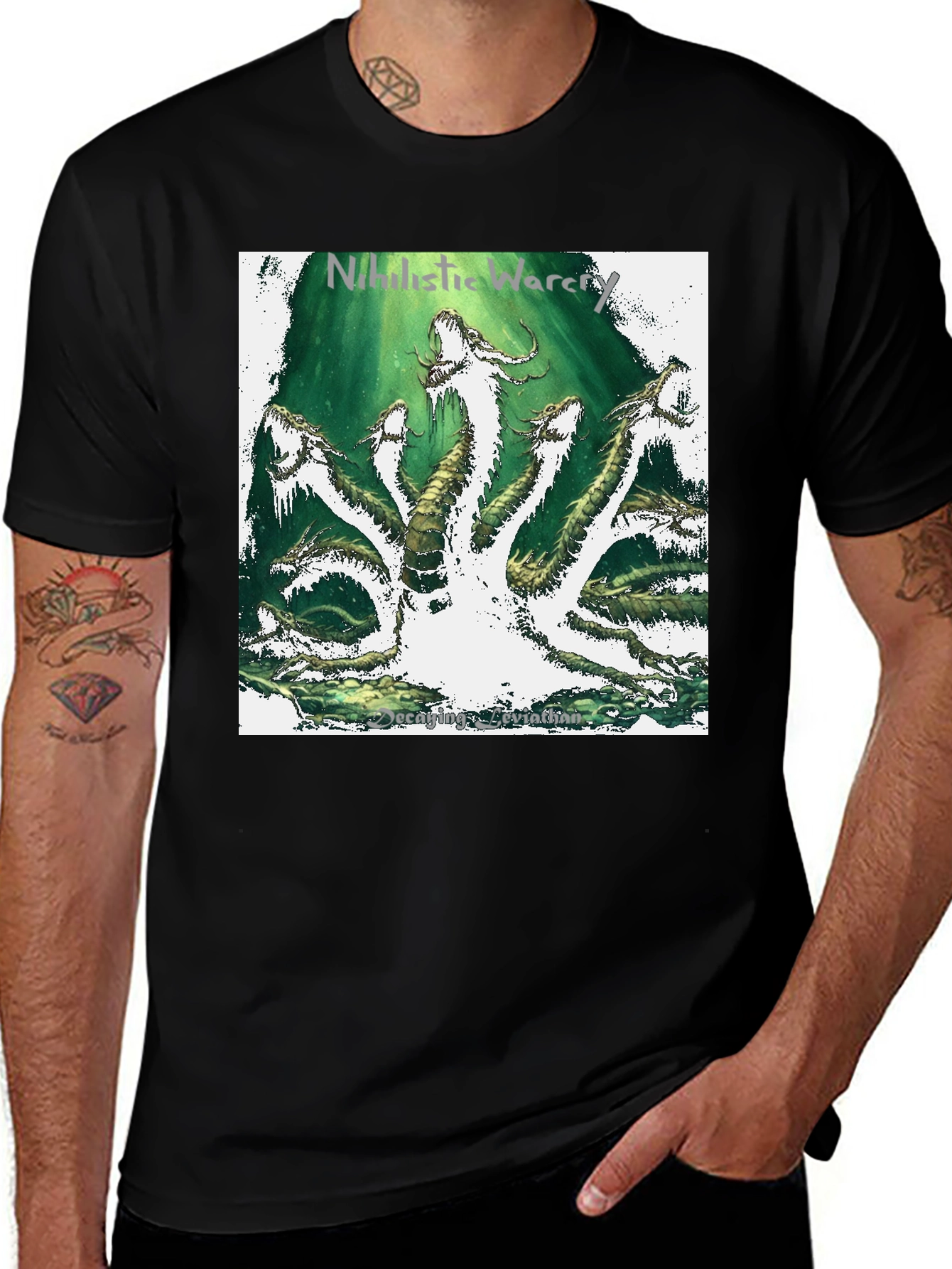 Variant 7 of Nihilistic Warfare Hydra Graphic T-Shirt - Black
