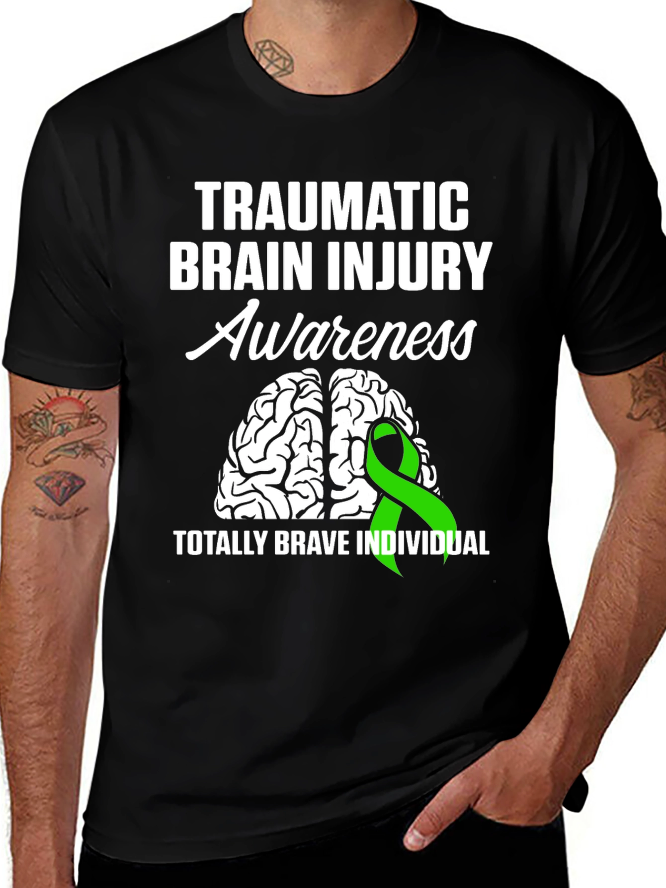 Variant 19 of TBI Awareness T-Shirt: Brave Individual Tee