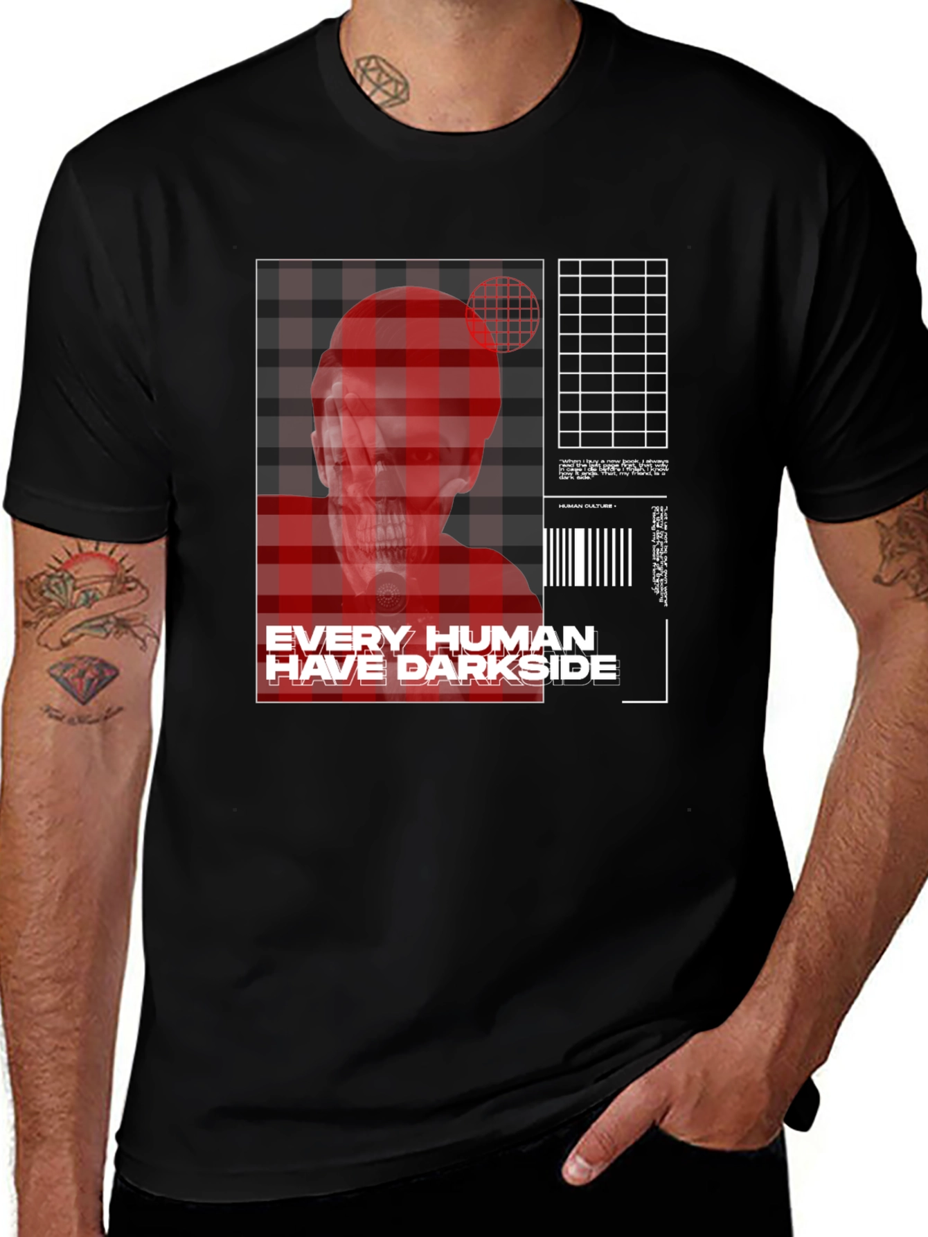 Variant 2 of Edgy Human Darkside Graphic T-Shirt