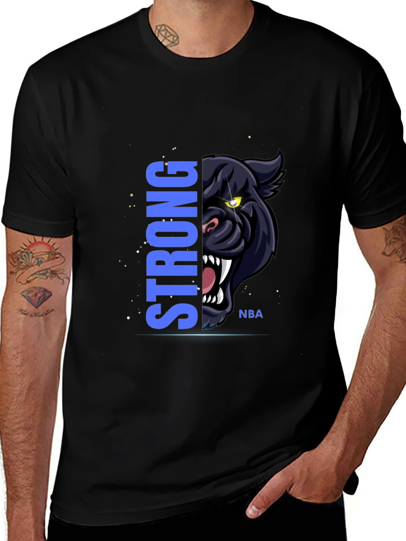 Variant 22 of Strong Panther Graphic Tee - Black