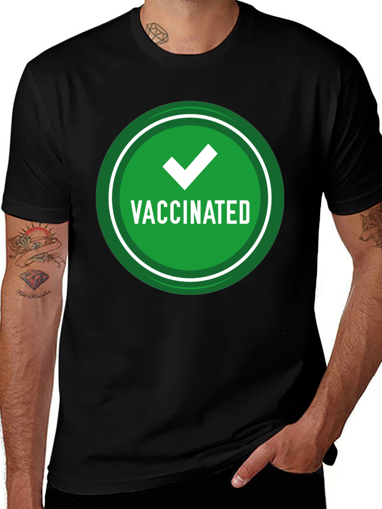 Variant 21 of Vaccinated Graphic T-Shirt - Show Your Status!