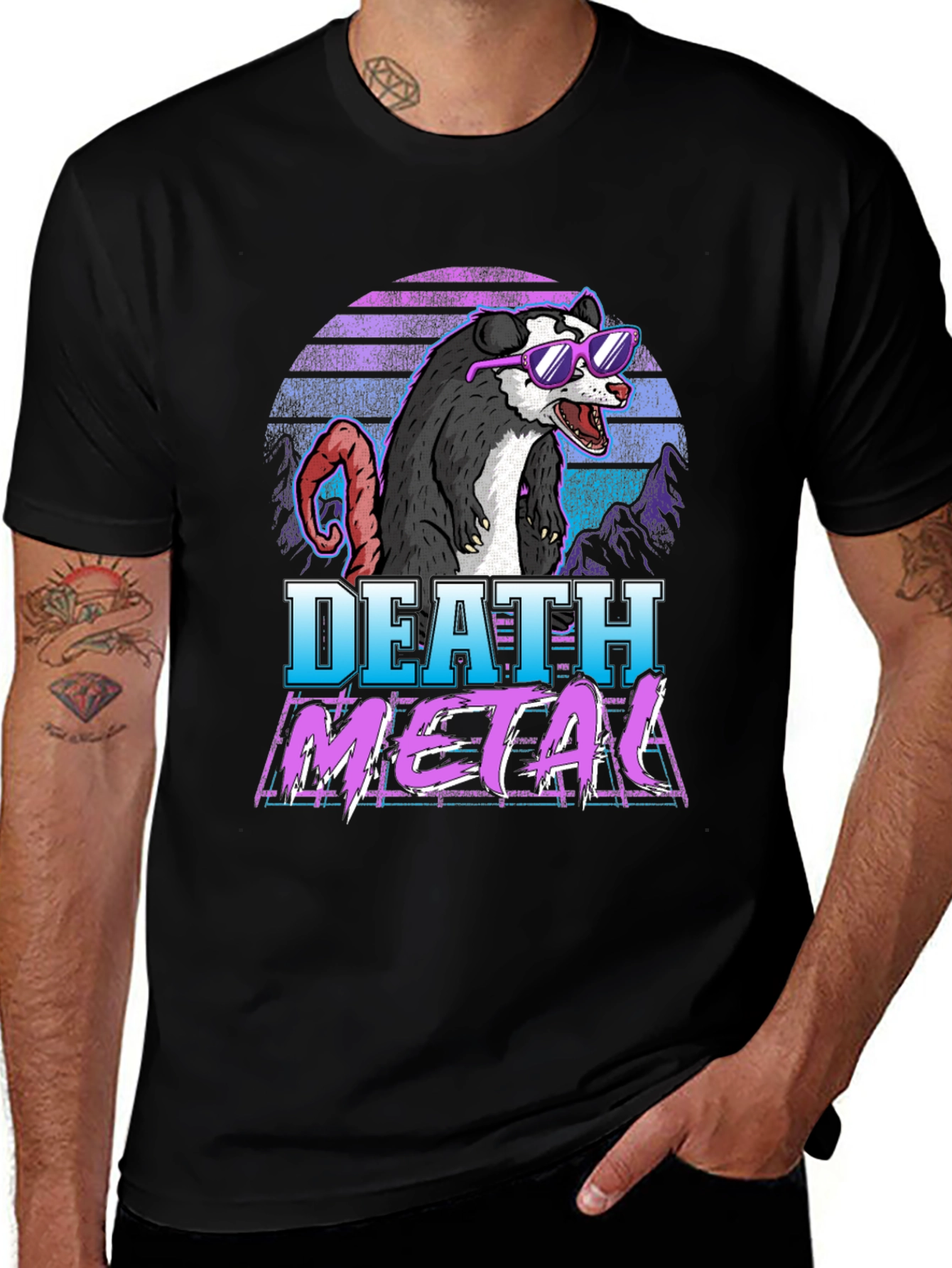 Variant 17 of Death Metal Opossum Graphic Tee