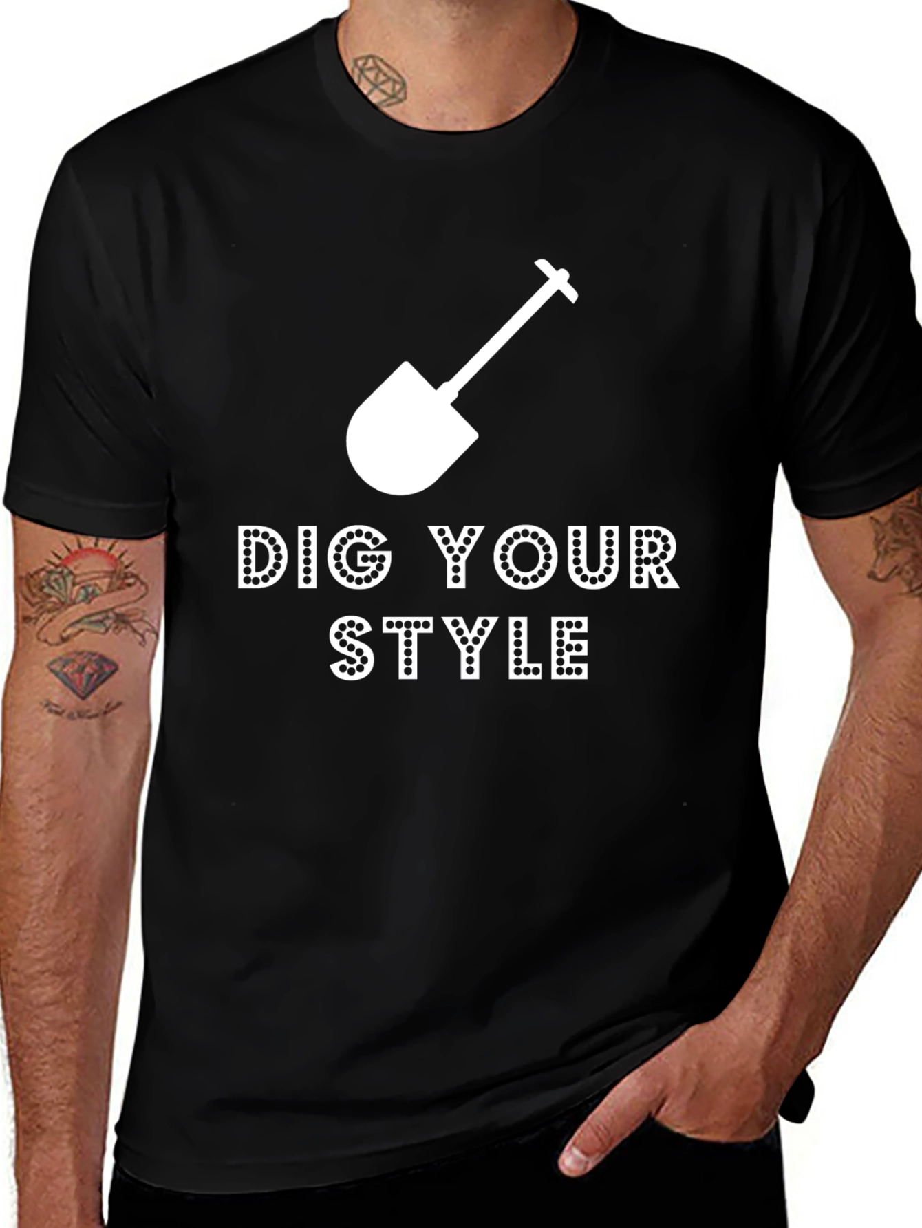 Variant 24 of Dig Your Style Graphic T-Shirt - Black Casual Tee