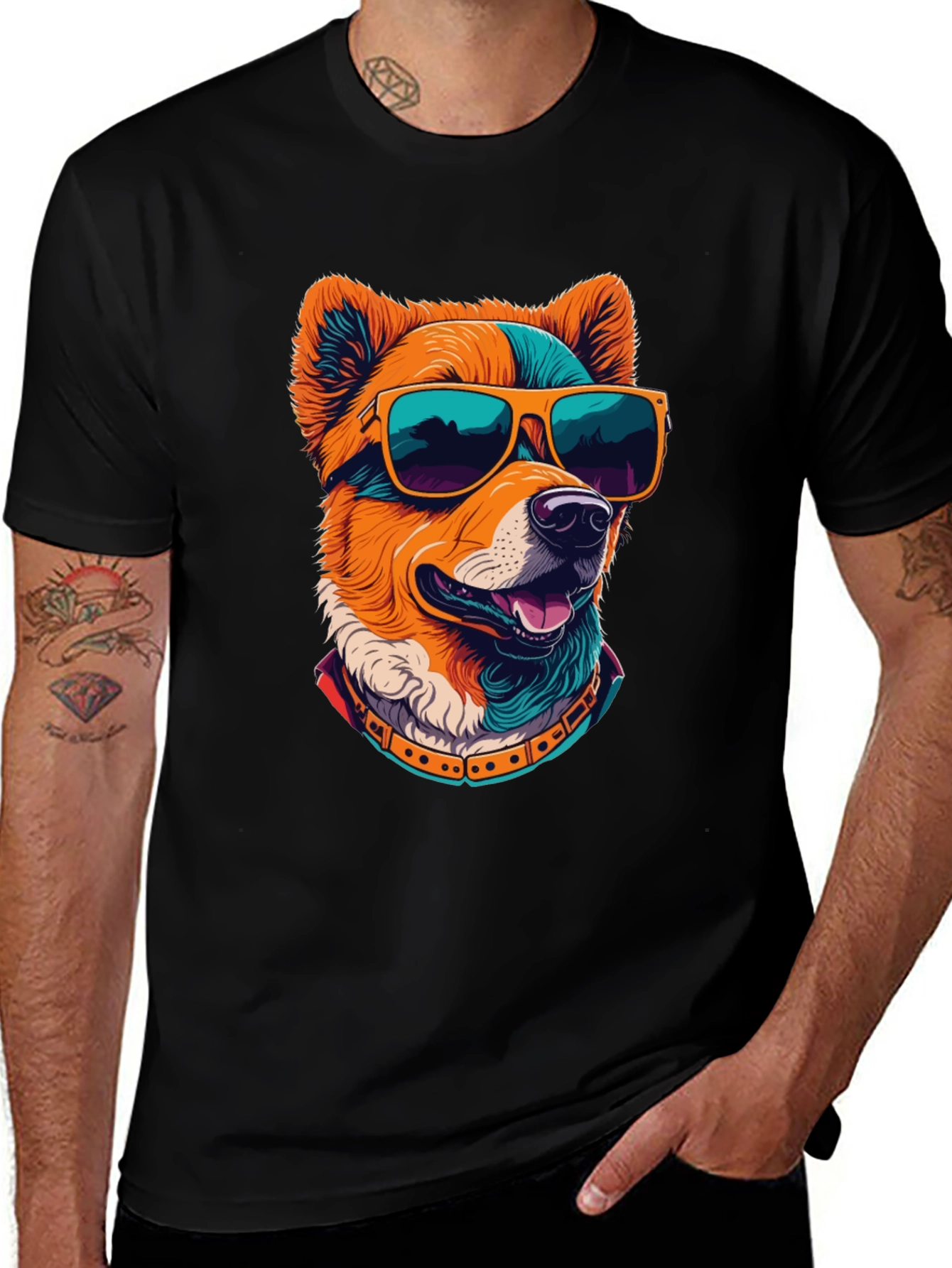 Cool Dog Graphic Tee - Black T-Shirt