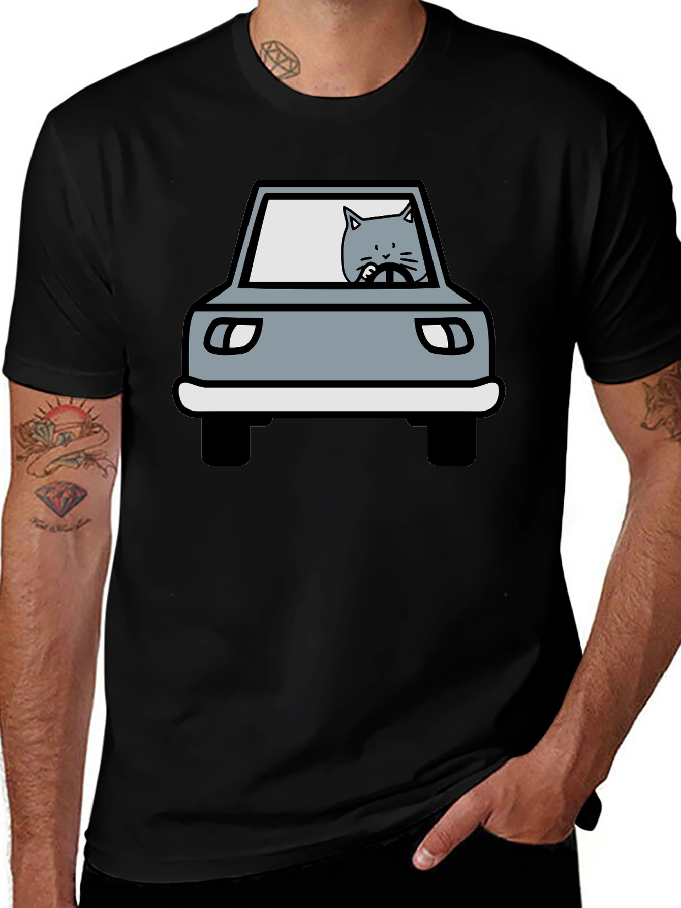 Variant 21 of Cat Driving Car Graphic T-Shirt