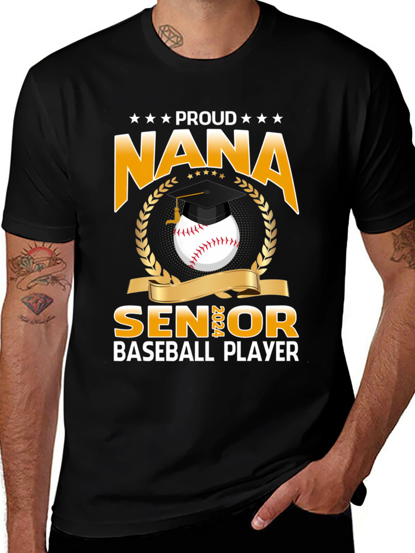 Proud Nana Senior Baseball Player T-Shirt