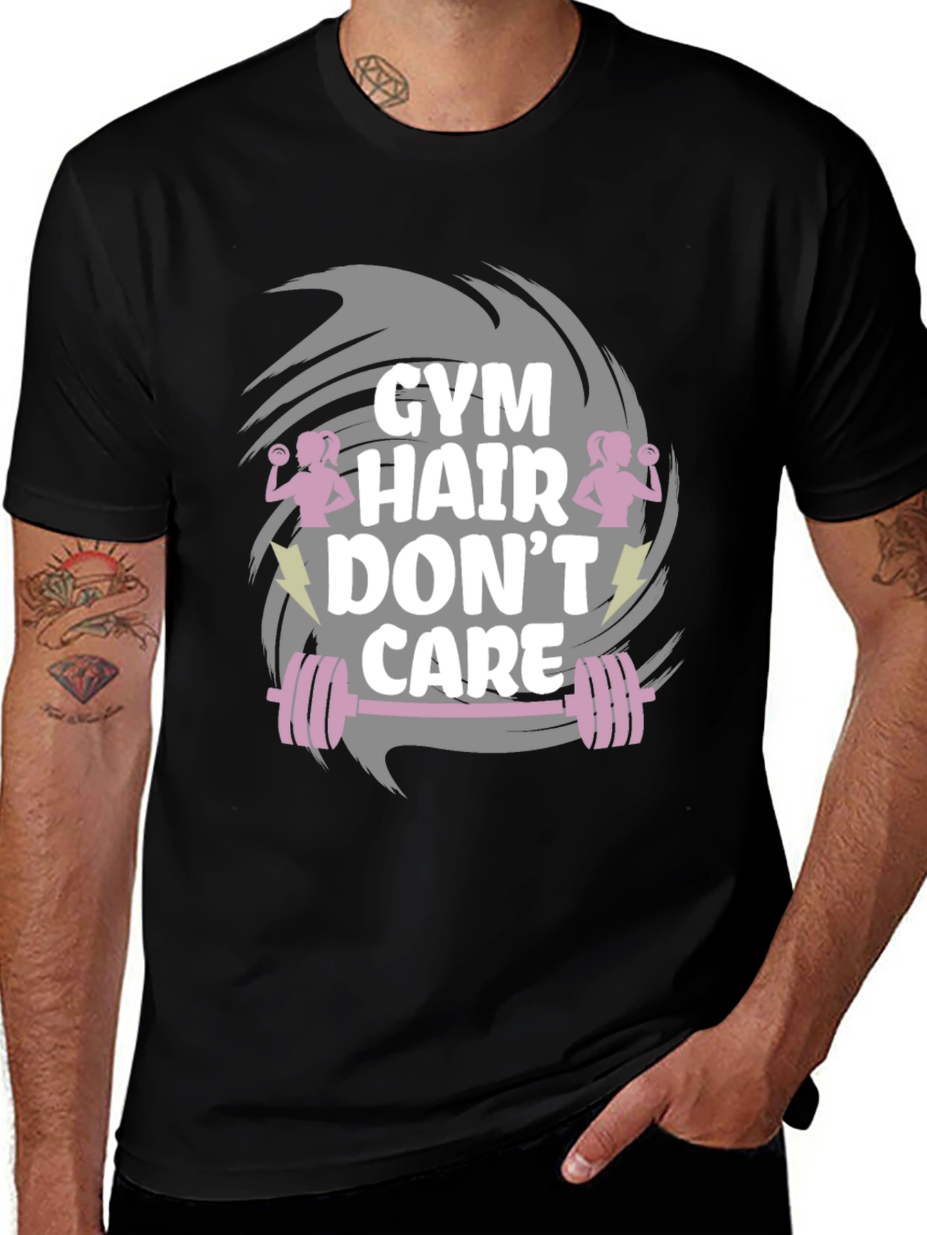 Gym Hair Don't Care T-Shirt - Workout Apparel