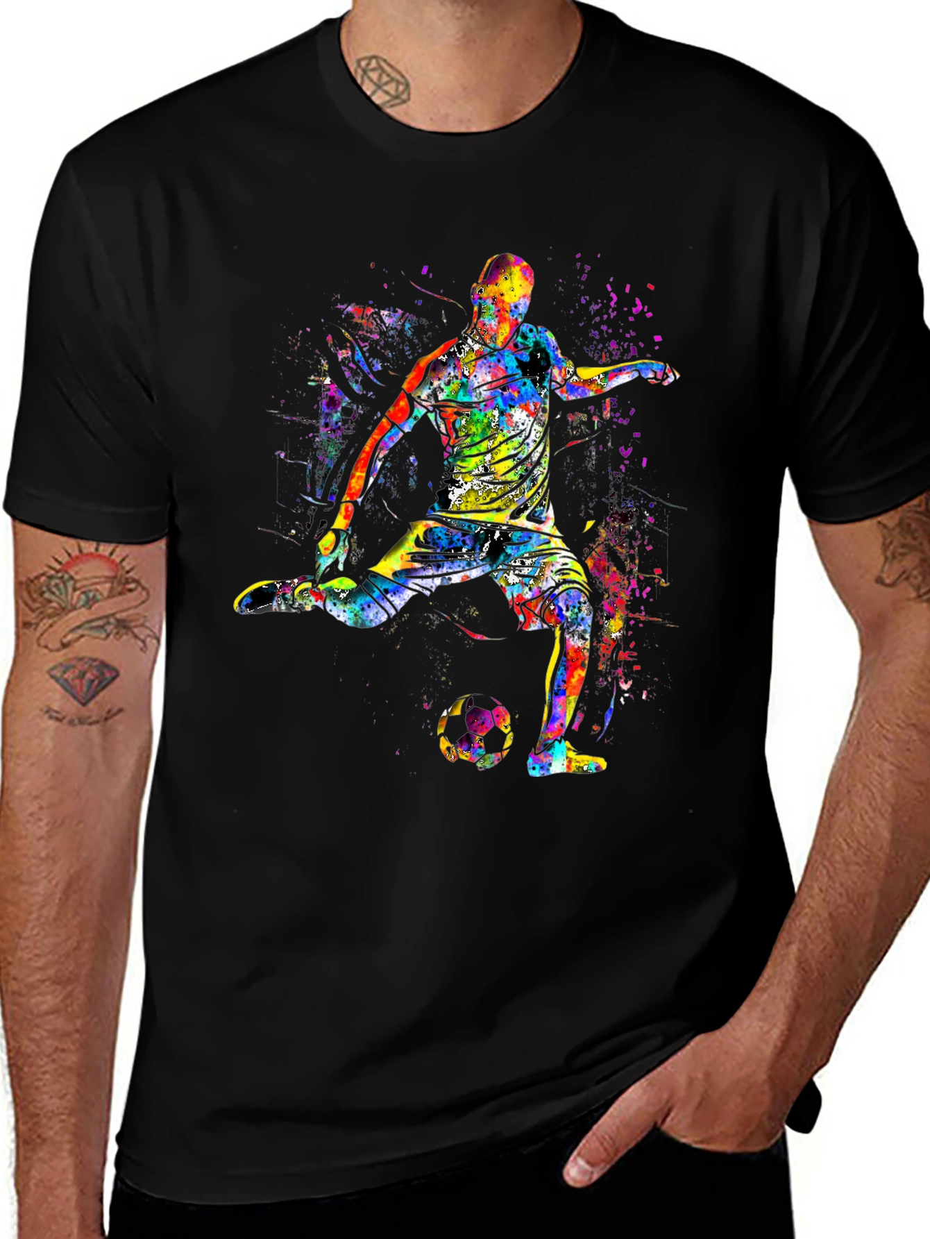 Variant 26 of Colorful Soccer Player Graphic T-Shirt