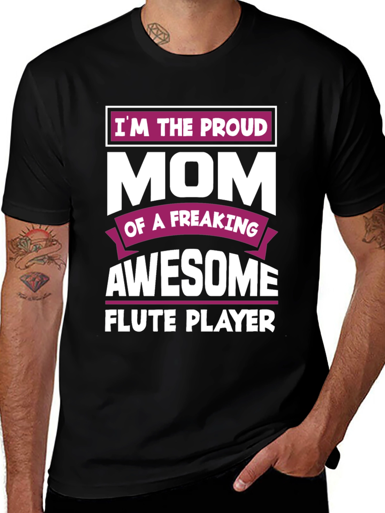 Variant 5 of Proud Mom Awesome Flute Player Graphic T-Shirt