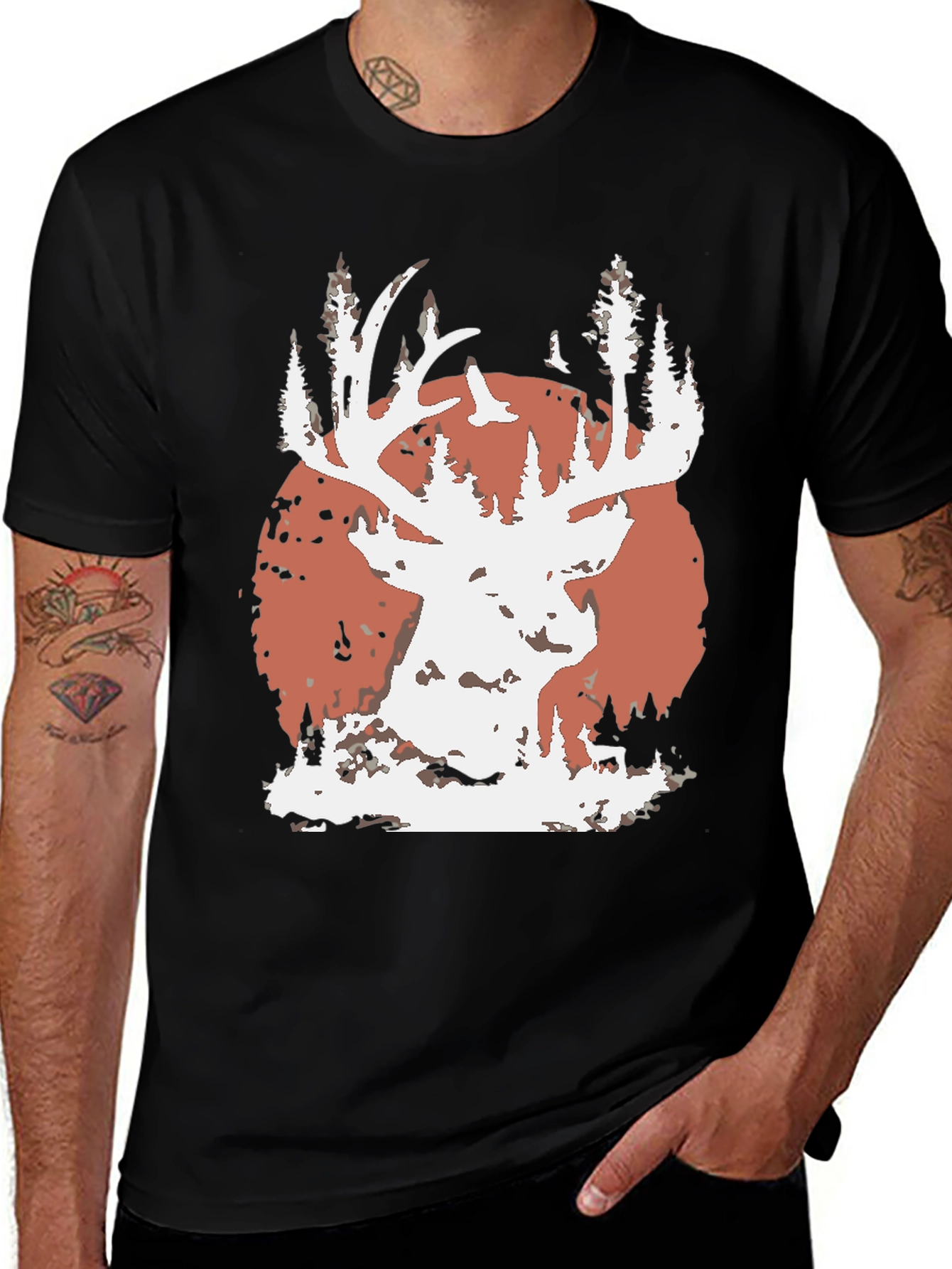 Variant 12 of Deer Silhouette Graphic Tee - Nature Inspired