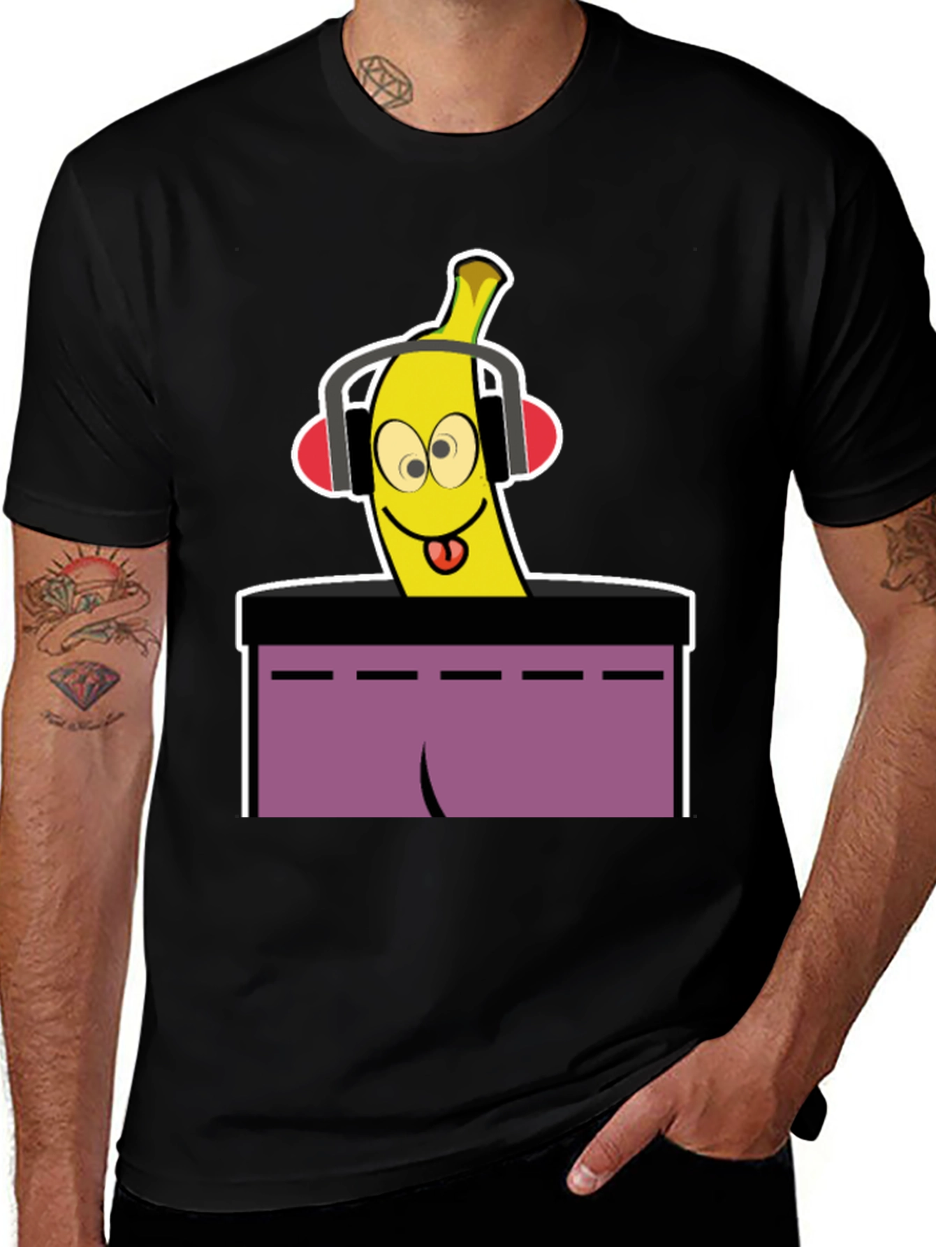 Variant 19 of DJ Banana T-Shirt - Quirky Graphic Tee