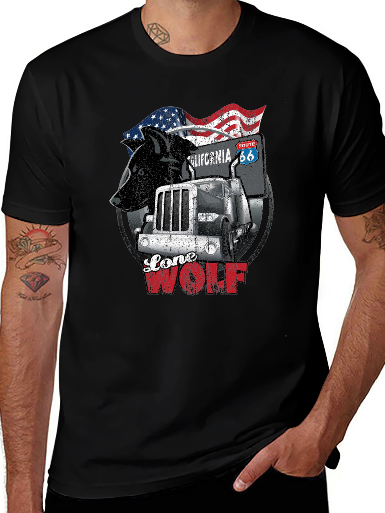 Lone Wolf Trucker T-Shirt - Route 66