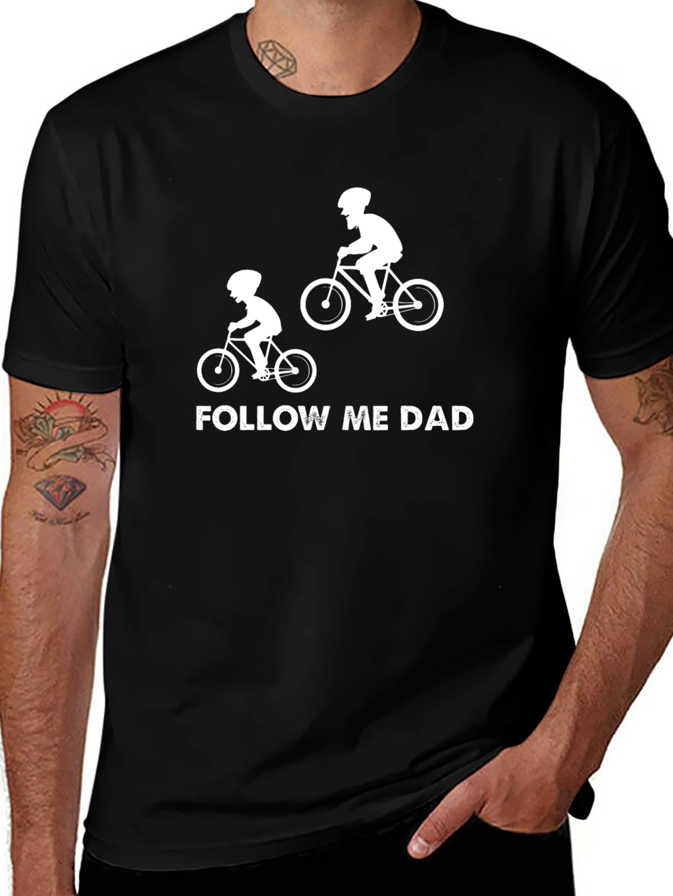 Variant 30 of Follow Me Dad Cycling T-Shirt - Perfect Father's Day Gift