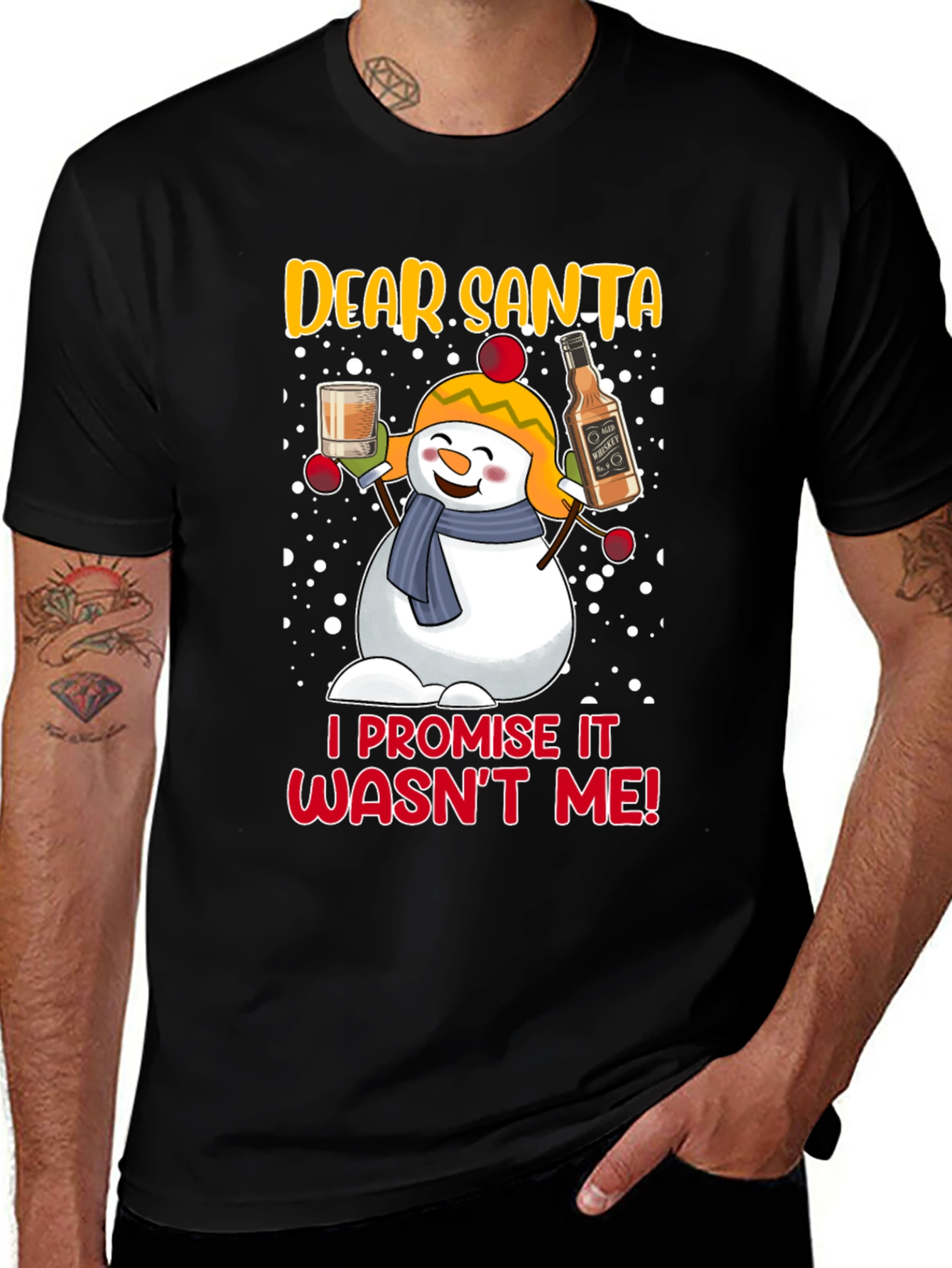 Variant 14 of Dear Santa, It Wasn't Me Snowman T-Shirt