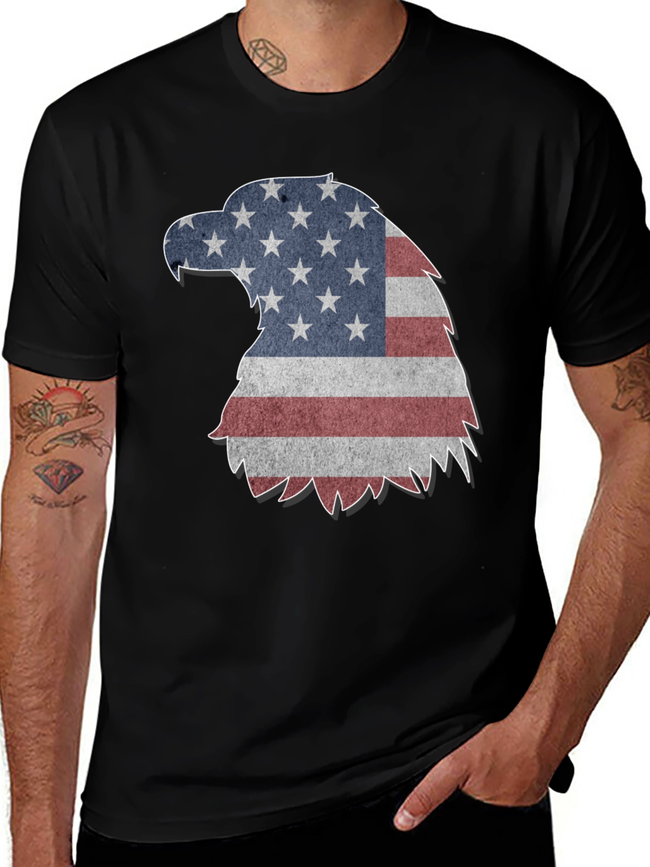 Patriotic Eagle USA Flag Graphic T-Shirt