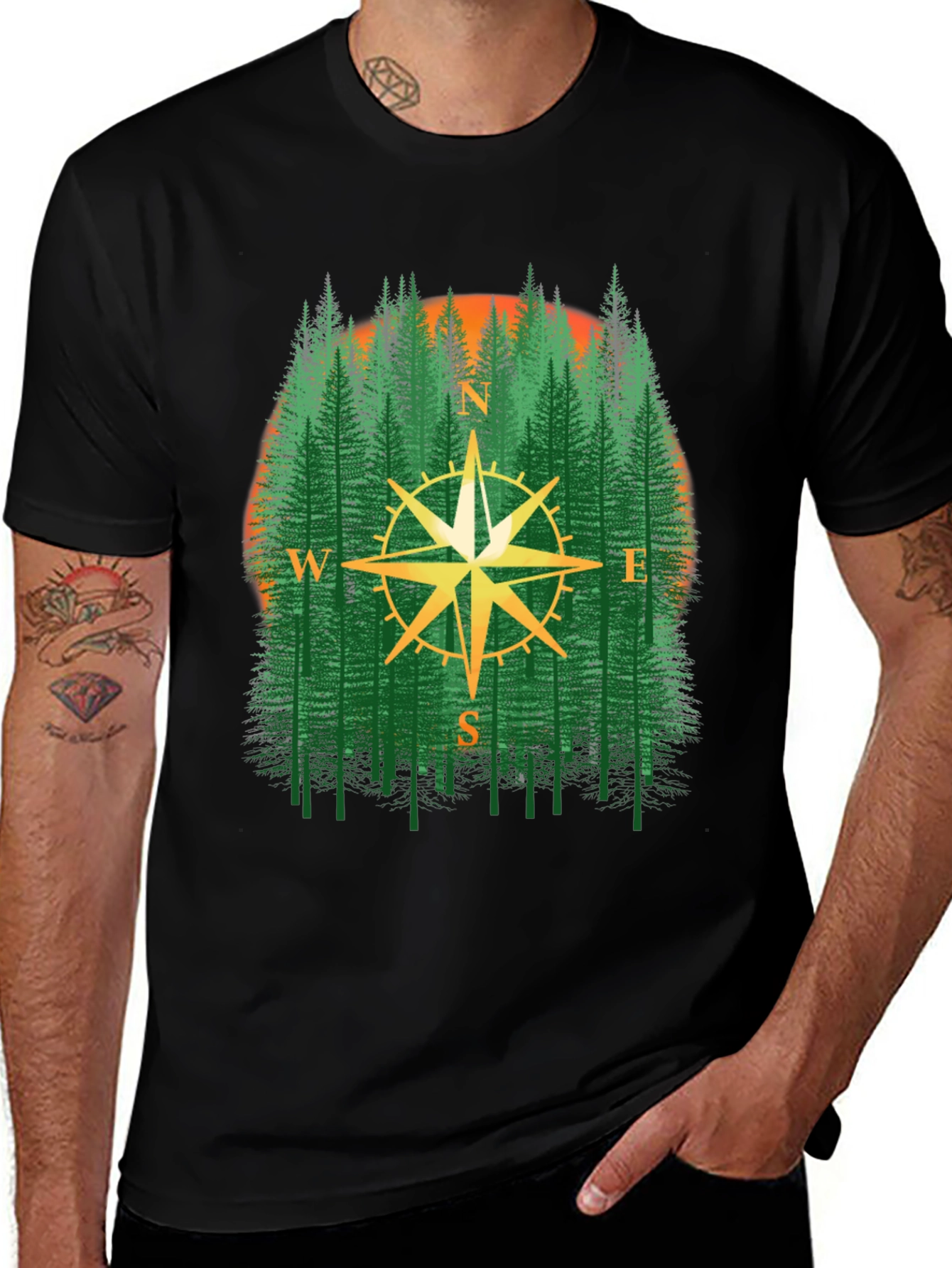 Variant 16 of Compass Forest Graphic T-Shirt