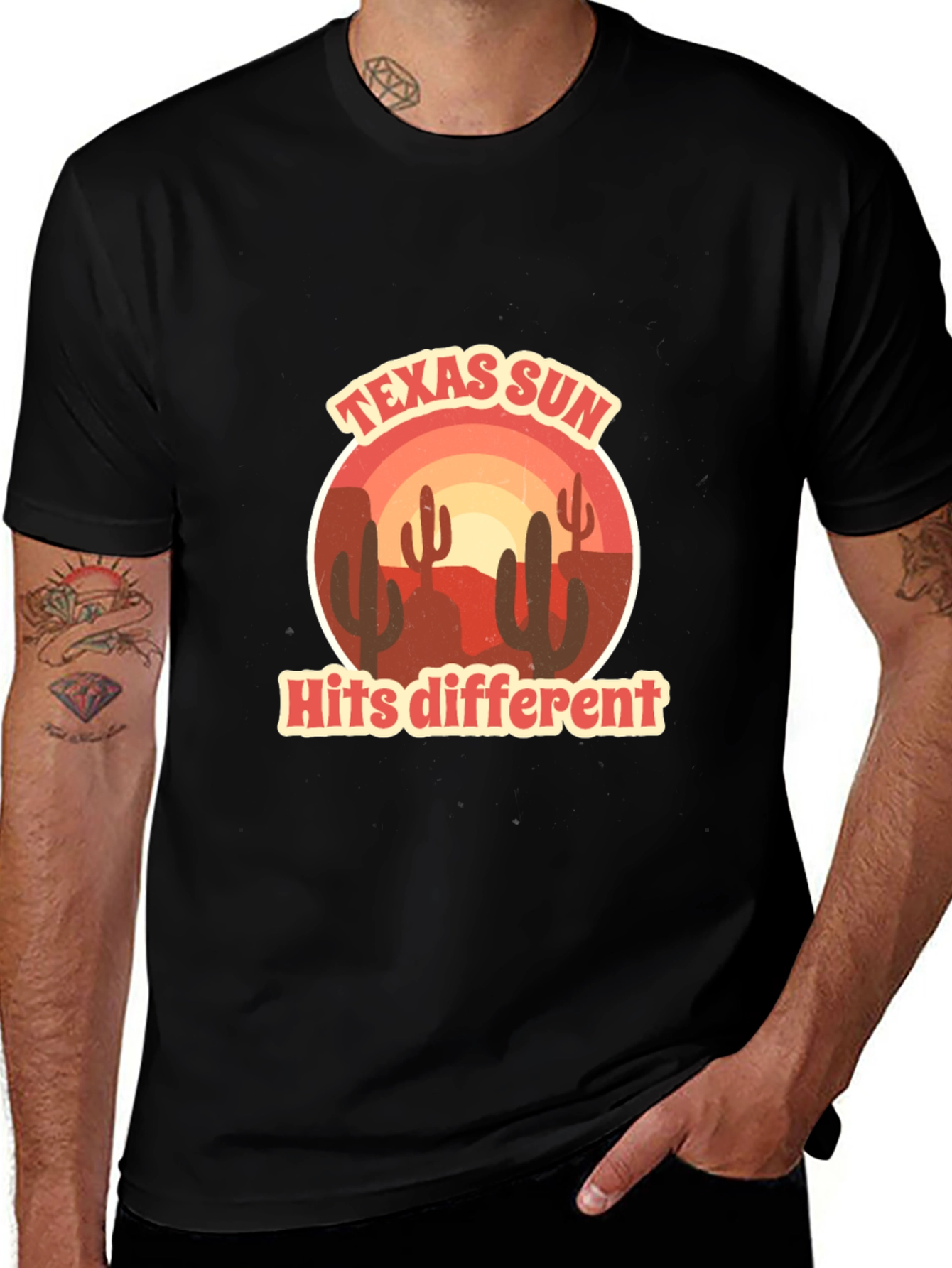 Variant 25 of Texas Sun Hits Different Graphic Tee