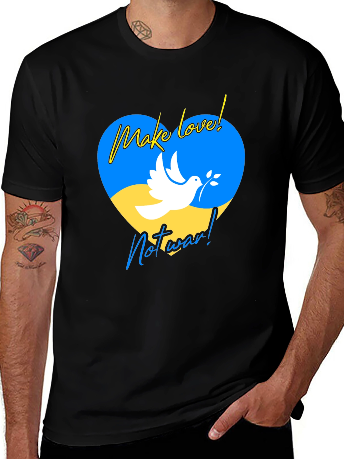 Peace Dove Ukraine Heart T-Shirt