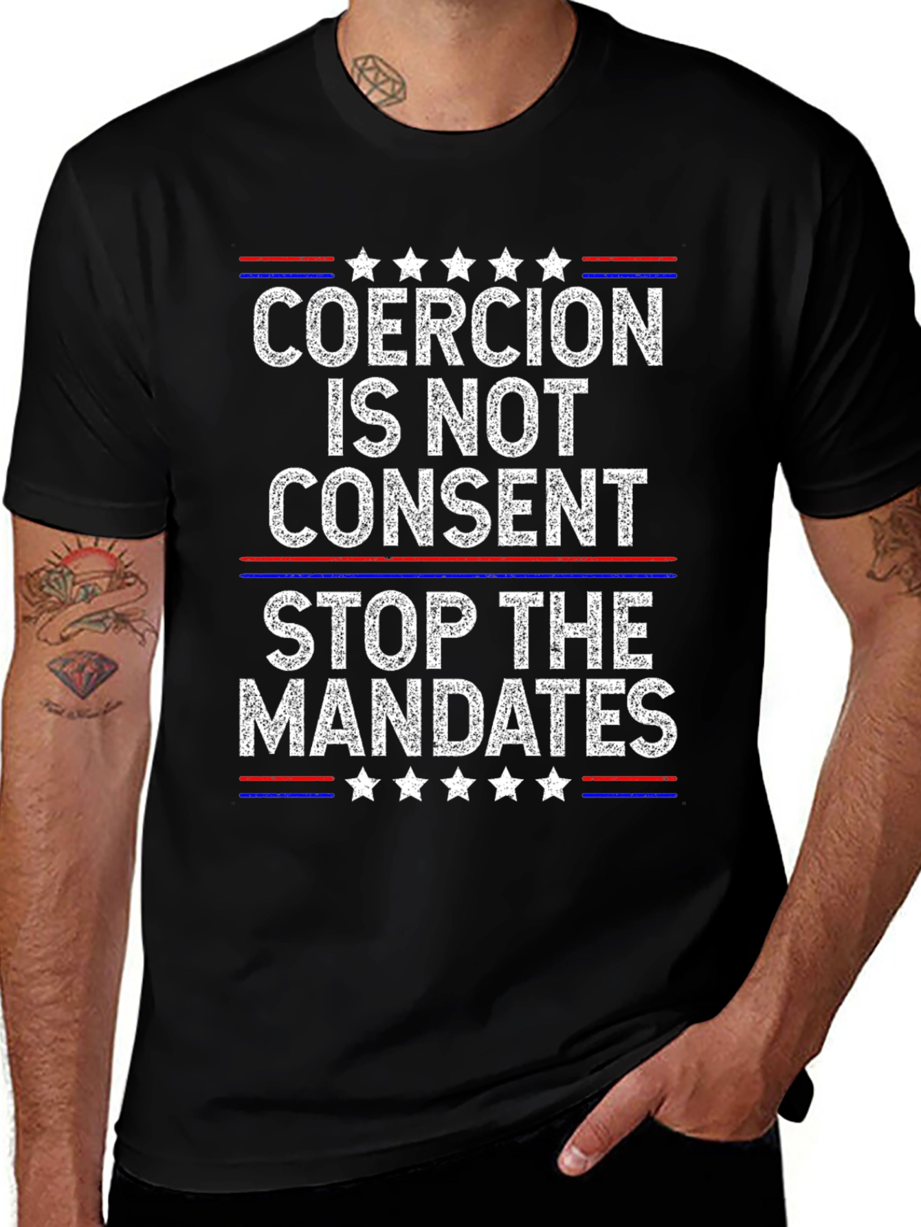 Variant 12 of Coercion is Not Consent T-Shirt - Stop Mandates