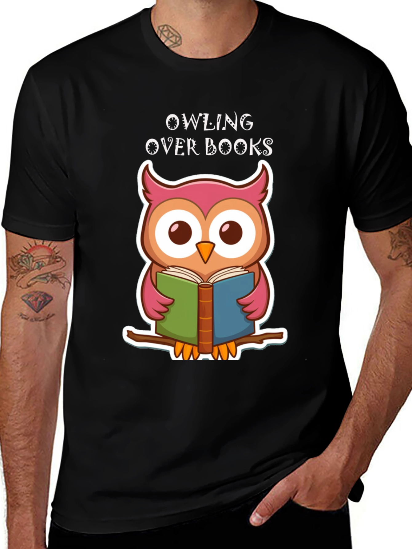 Owling Over Books T-Shirt Cute Owl Reader Tee