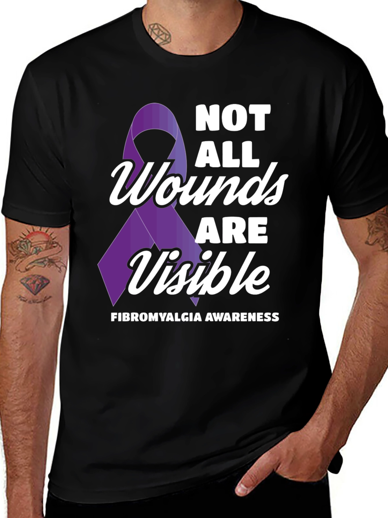 Fibromyalgia Awareness T-Shirt - Not All Wounds Visible